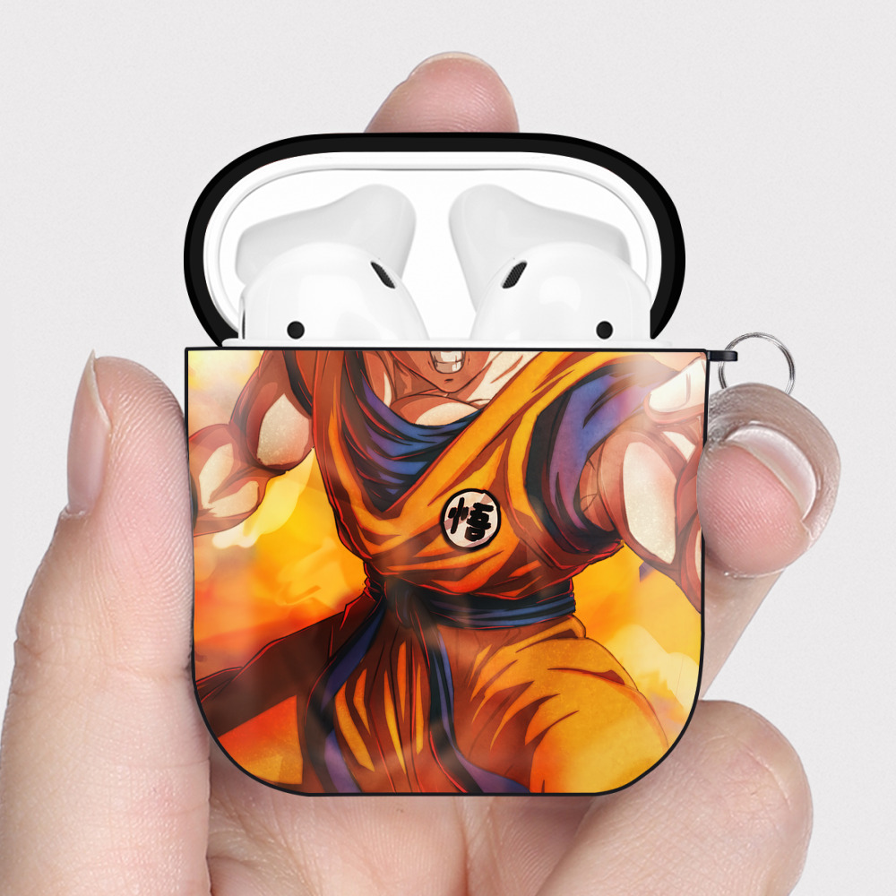 （画像用） ドラゴンボール DRAGON BALL AirPods 第2世代保護ケース ハードシェル ブラック 耐衝撃・防指紋・カラビナ付き