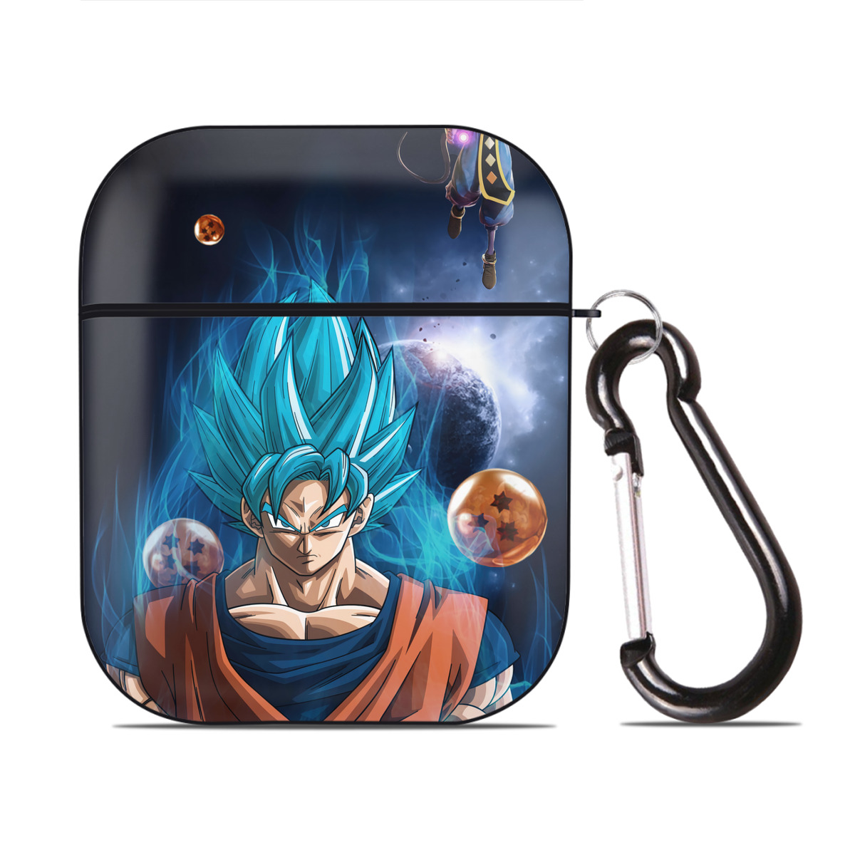 （画像用） ドラゴンボール DRAGON BALL AirPods 第2世代保護ケース ハードシェル ブラック 耐衝撃・防指紋・カラビナ付き