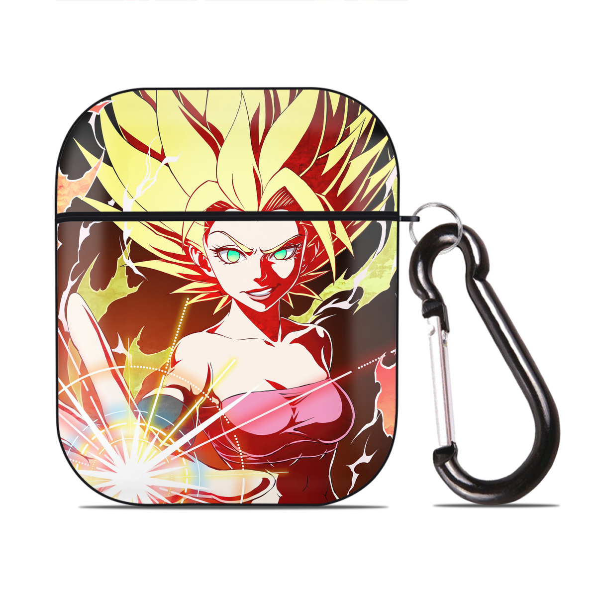 （画像用） ドラゴンボール DRAGON BALL AirPods 第2世代保護ケース ハードシェル ブラック 耐衝撃・防指紋・カラビナ付き