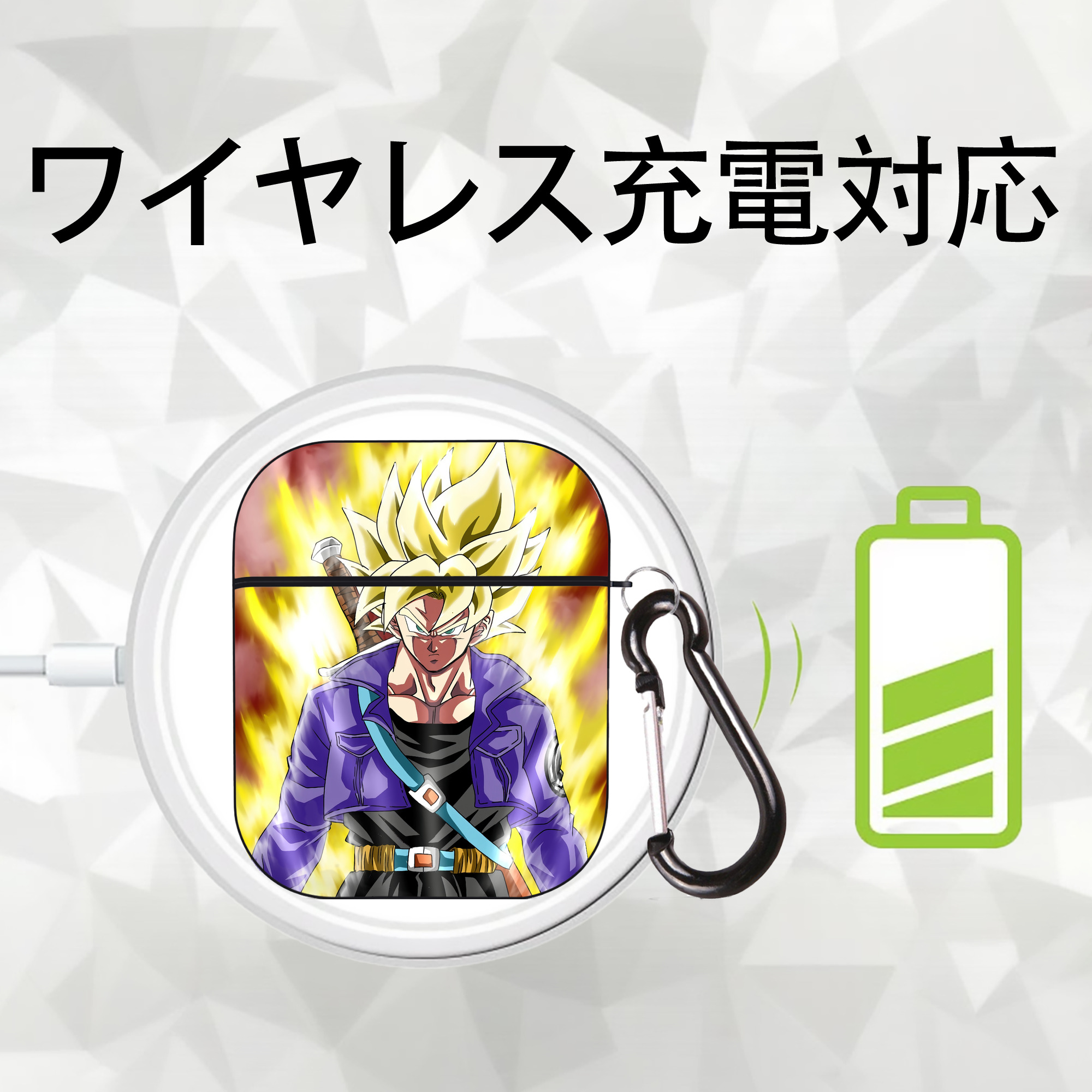 ドラゴンボール DRAGON BALL AirPods 第2世代保護ケース ハードシェル ブラック 耐衝撃・防指紋・カラビナ付き