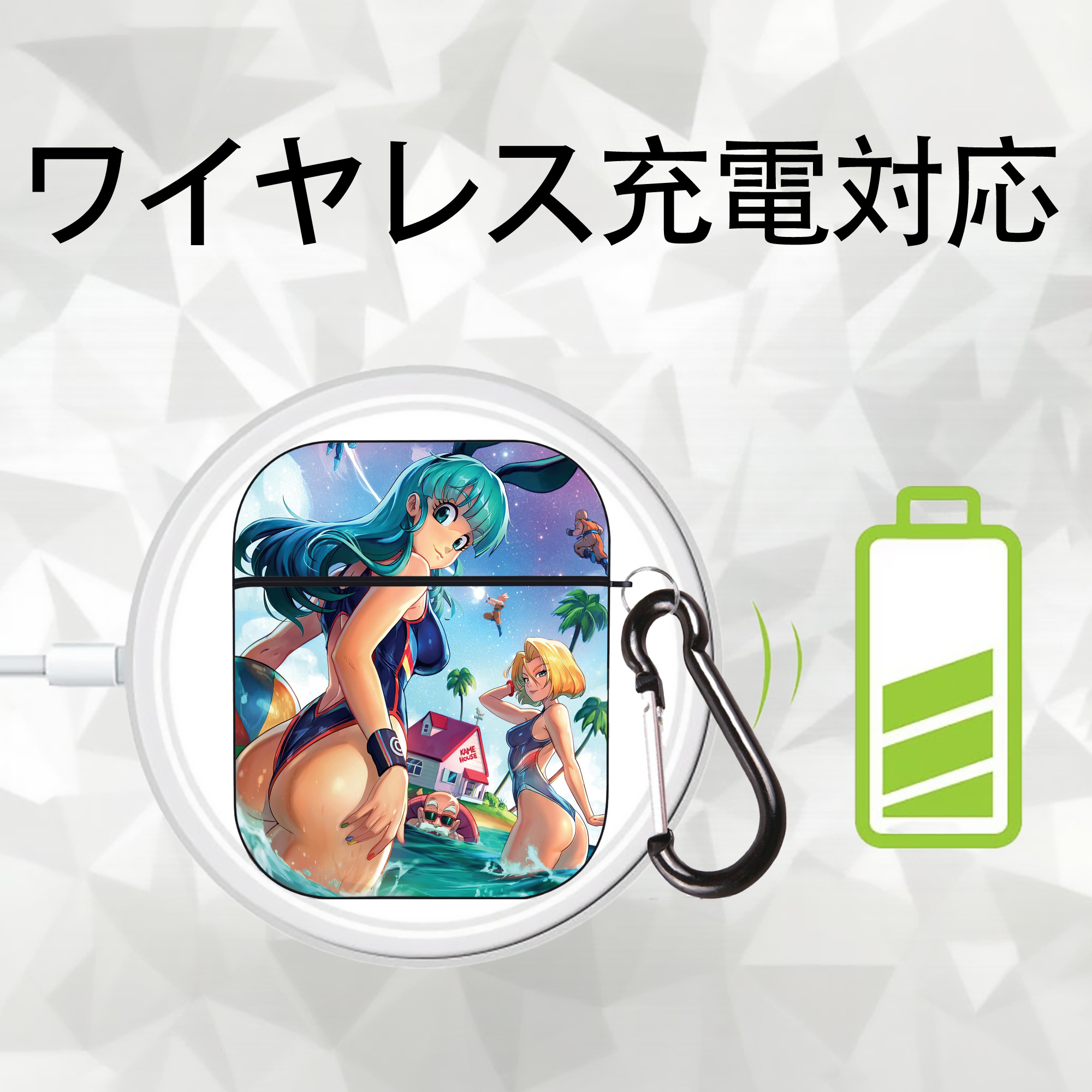 ドラゴンボール DRAGON BALL AirPods 第2世代保護ケース ハードシェル ブラック 耐衝撃・防指紋・カラビナ付き