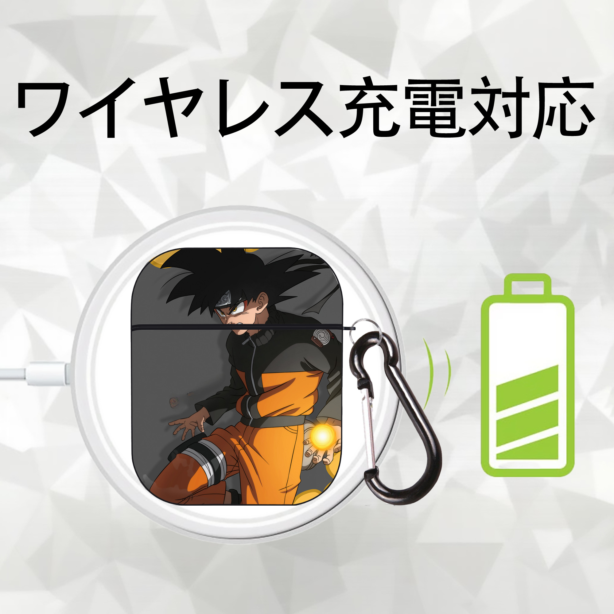 ドラゴンボール DRAGON BALL AirPods 第2世代保護ケース ハードシェル ブラック 耐衝撃・防指紋・カラビナ付き