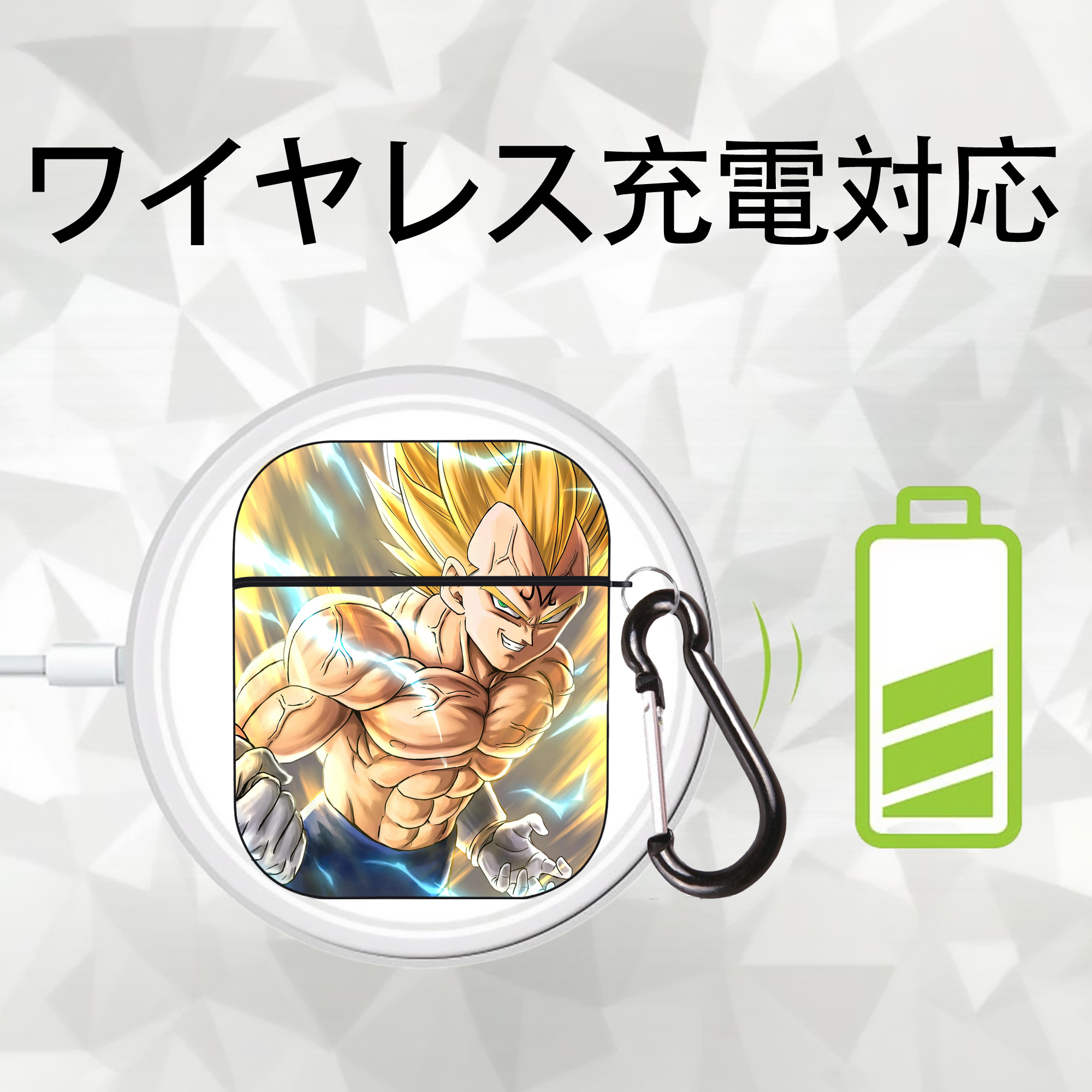 ドラゴンボール DRAGON BALL AirPods 第2世代保護ケース ハードシェル ブラック 耐衝撃・防指紋・カラビナ付き