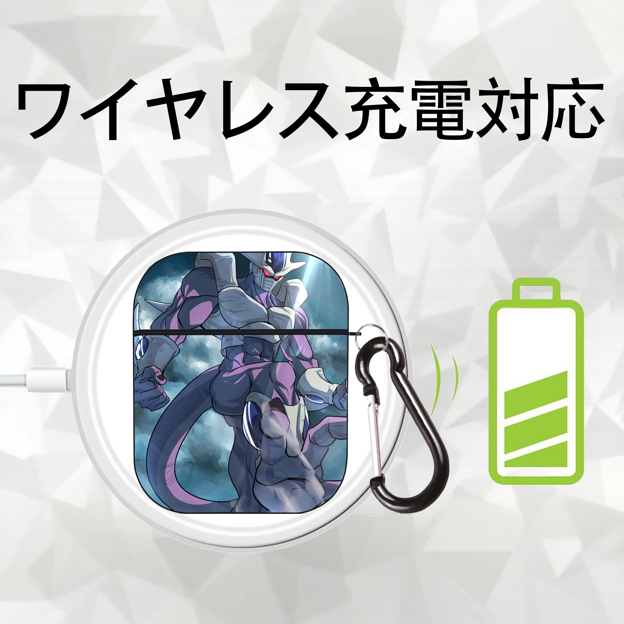 ドラゴンボール DRAGON BALL AirPods 第2世代保護ケース ハードシェル ブラック 耐衝撃・防指紋・カラビナ付き