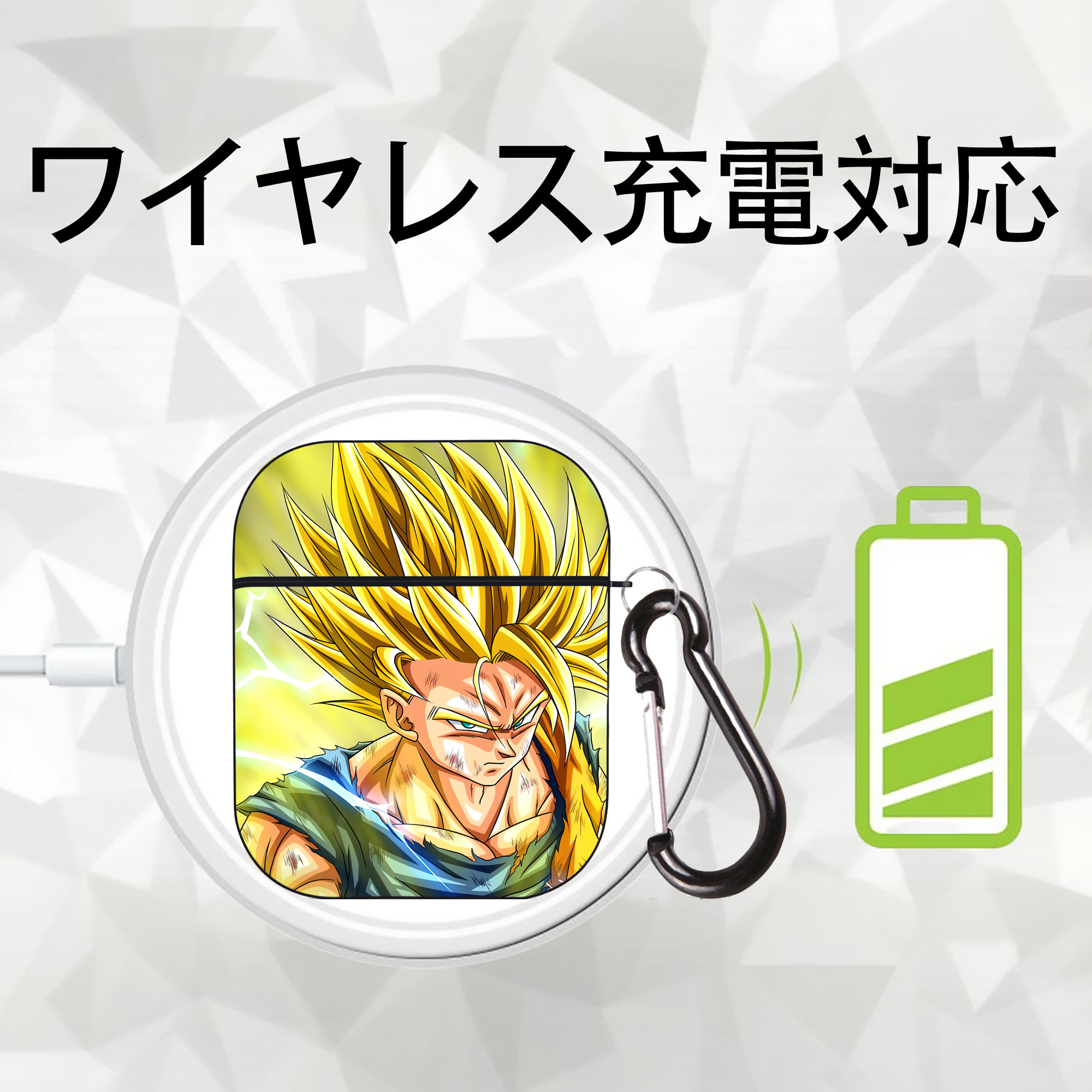 ドラゴンボール DRAGON BALL AirPods 第2世代保護ケース ハードシェル ブラック 耐衝撃・防指紋・カラビナ付き
