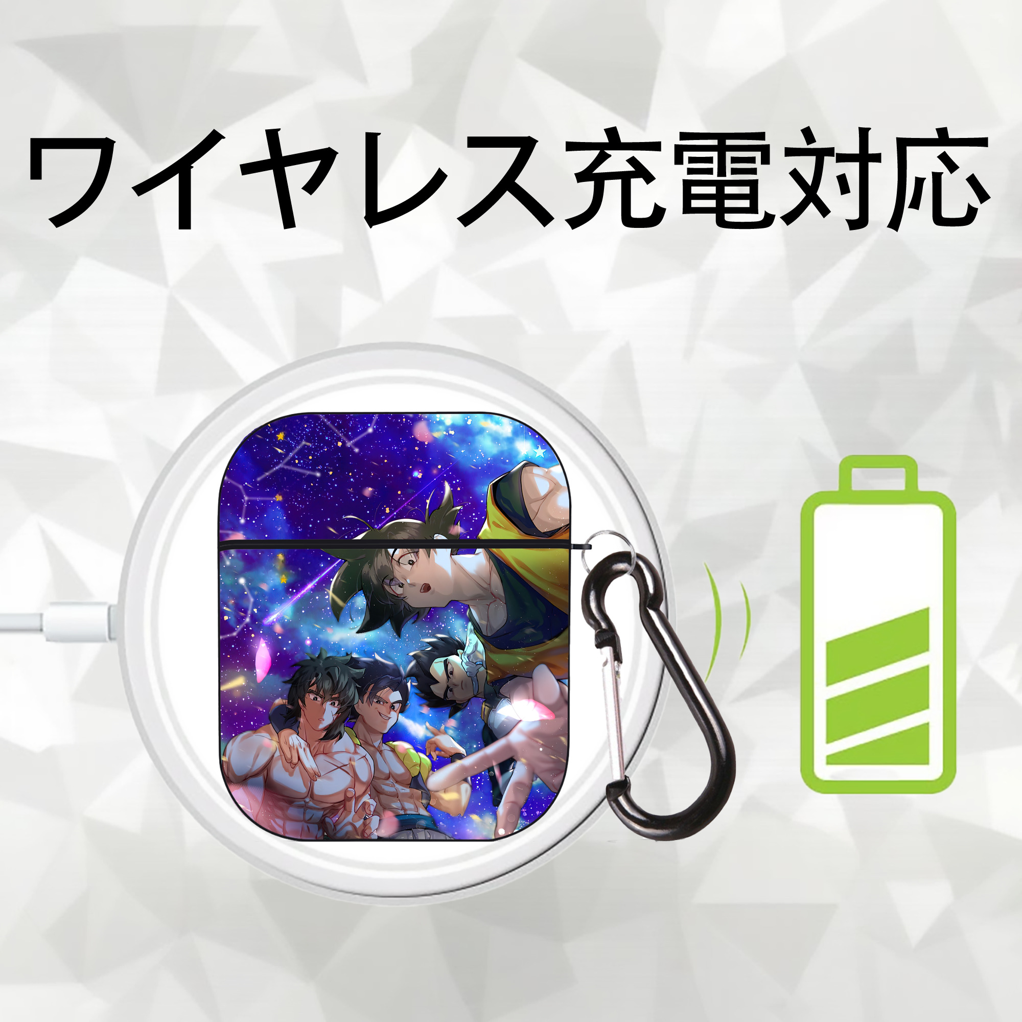 ドラゴンボール DRAGON BALL AirPods 第2世代保護ケース ハードシェル ブラック 耐衝撃・防指紋・カラビナ付き