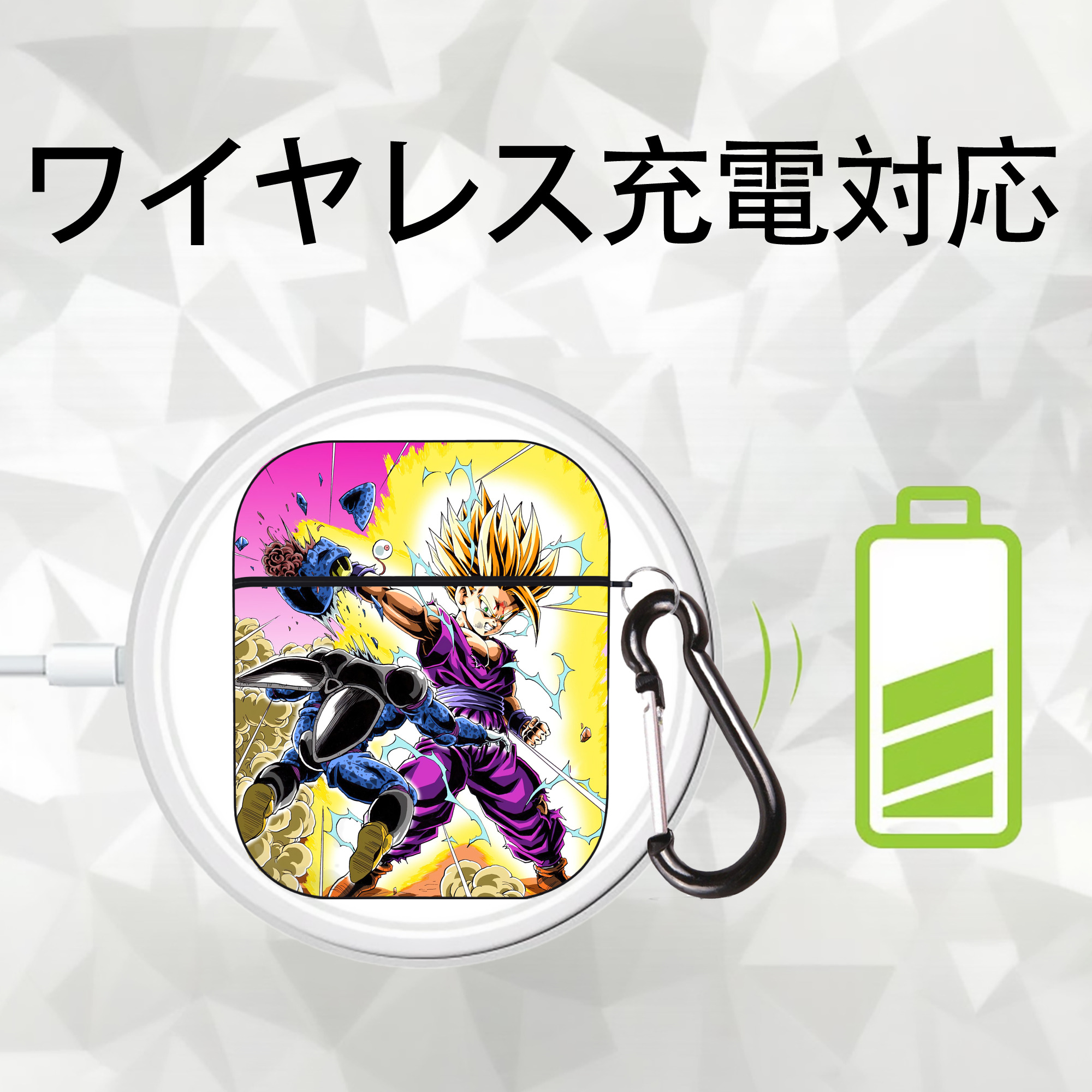 ドラゴンボール DRAGON BALL AirPods 第2世代保護ケース ハードシェル ブラック 耐衝撃・防指紋・カラビナ付き