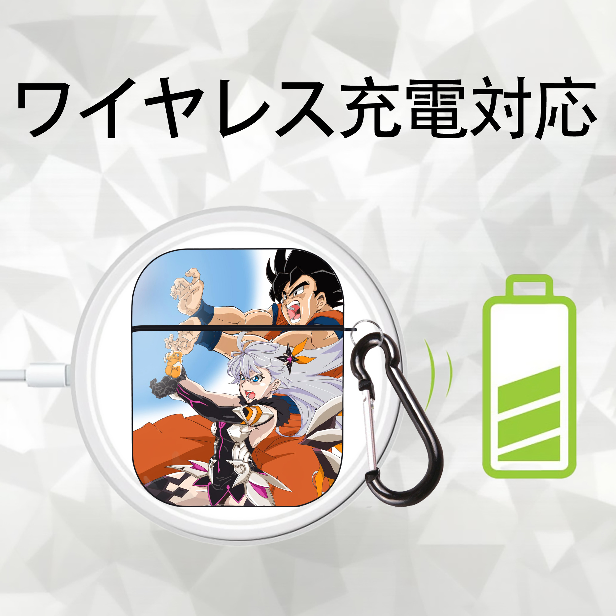 ドラゴンボール DRAGON BALL AirPods 第2世代保護ケース ハードシェル ブラック 耐衝撃・防指紋・カラビナ付き