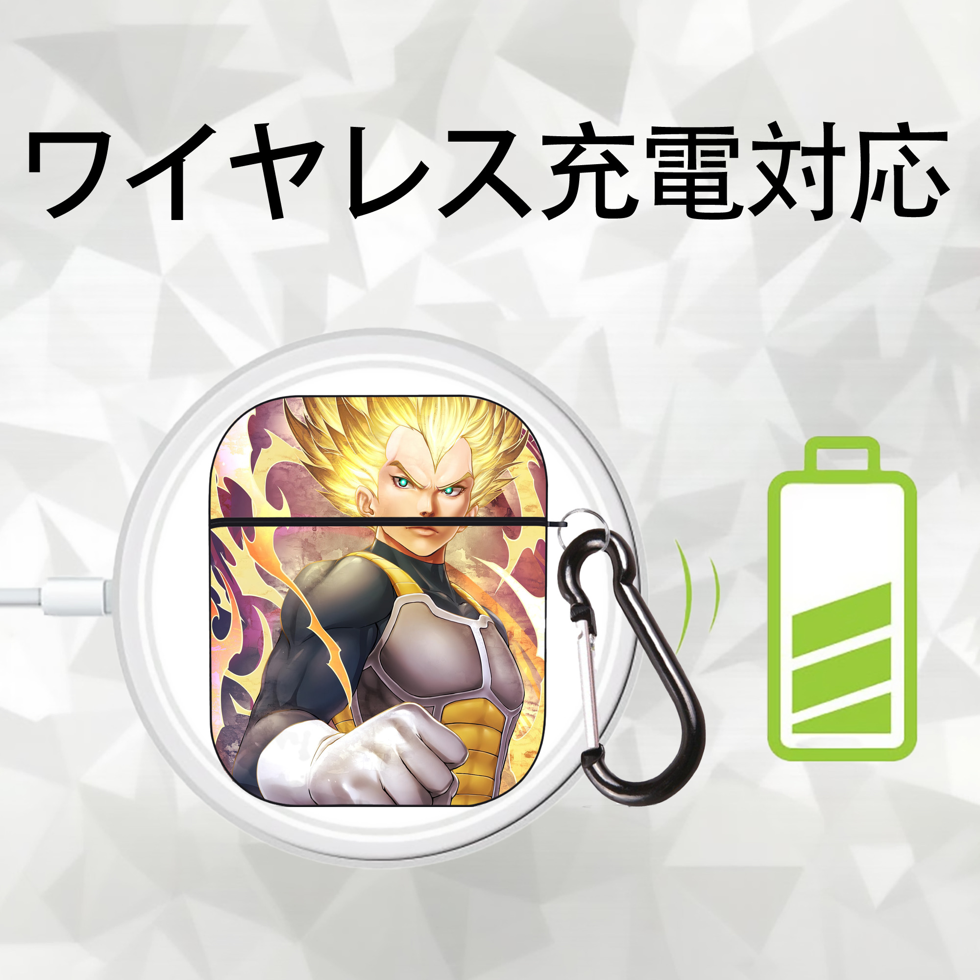 ドラゴンボール DRAGON BALL AirPods 第2世代保護ケース ハードシェル ブラック 耐衝撃・防指紋・カラビナ付き