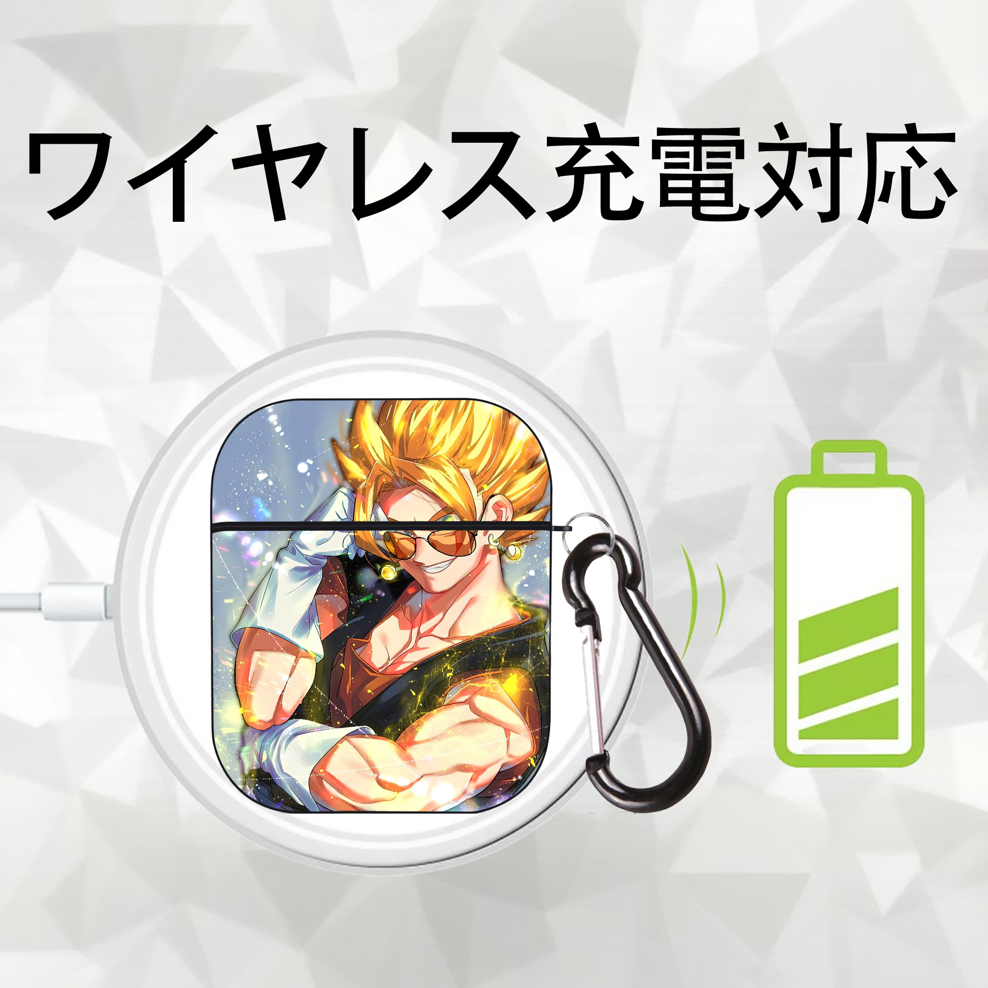 ドラゴンボール DRAGON BALL AirPods 第2世代保護ケース ハードシェル ブラック 耐衝撃・防指紋・カラビナ付き