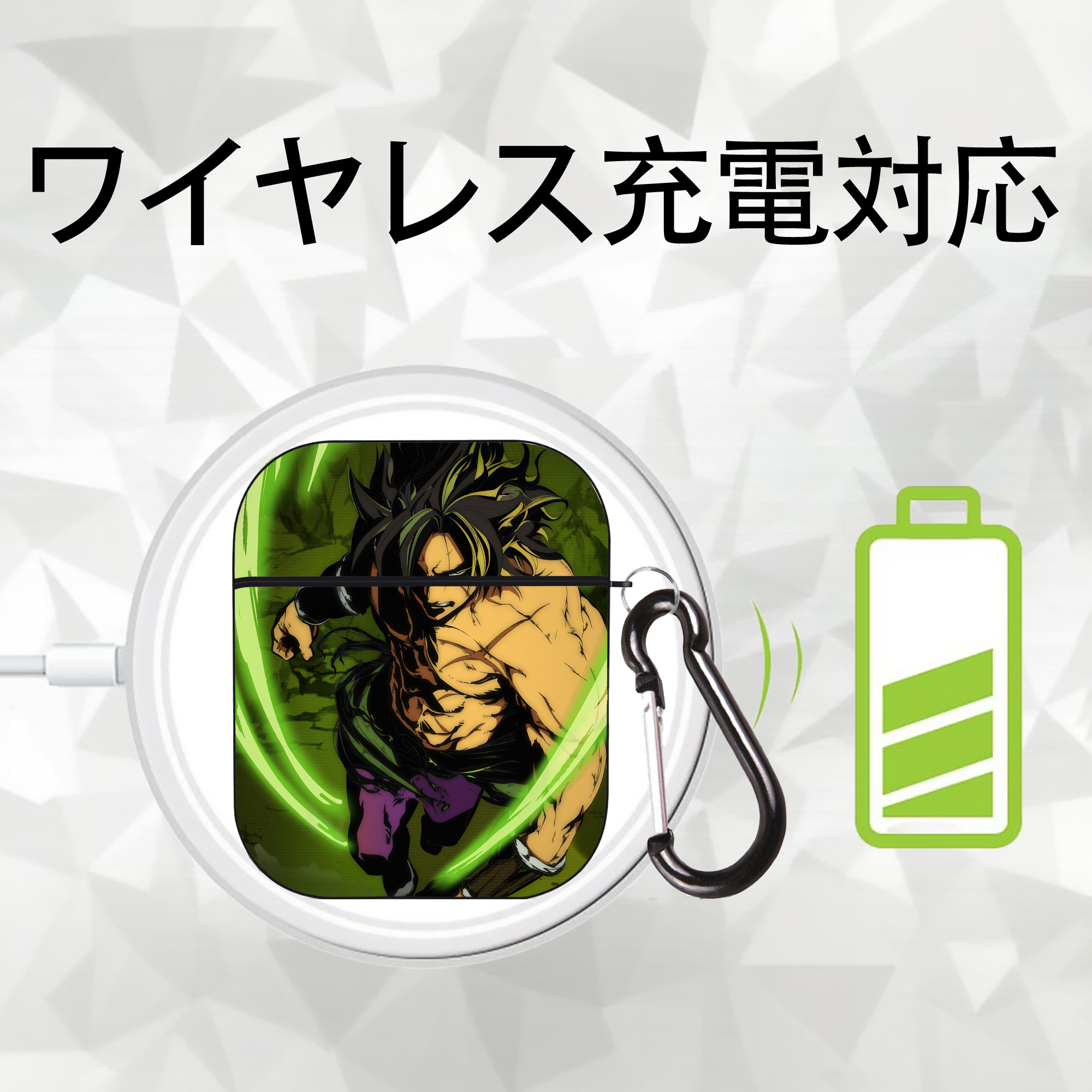 ドラゴンボール DRAGON BALL AirPods 第2世代保護ケース ハードシェル ブラック 耐衝撃・防指紋・カラビナ付き
