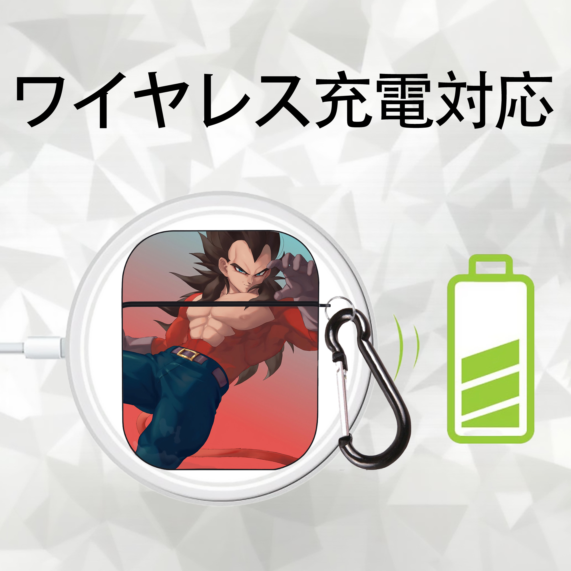 ドラゴンボール DRAGON BALL AirPods 第2世代保護ケース ハードシェル ブラック 耐衝撃・防指紋・カラビナ付き