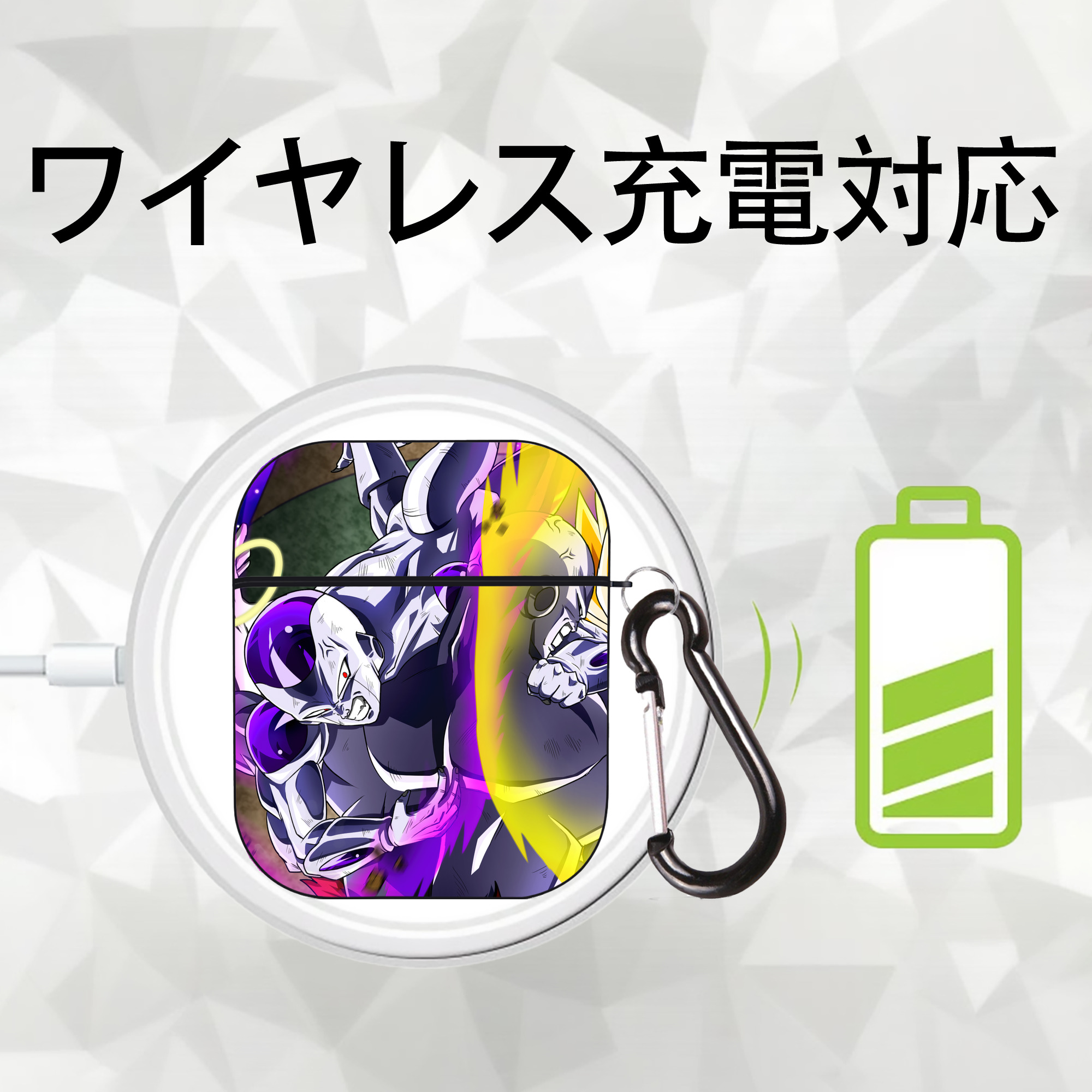 ドラゴンボール DRAGON BALL AirPods 第2世代保護ケース ハードシェル ブラック 耐衝撃・防指紋・カラビナ付き