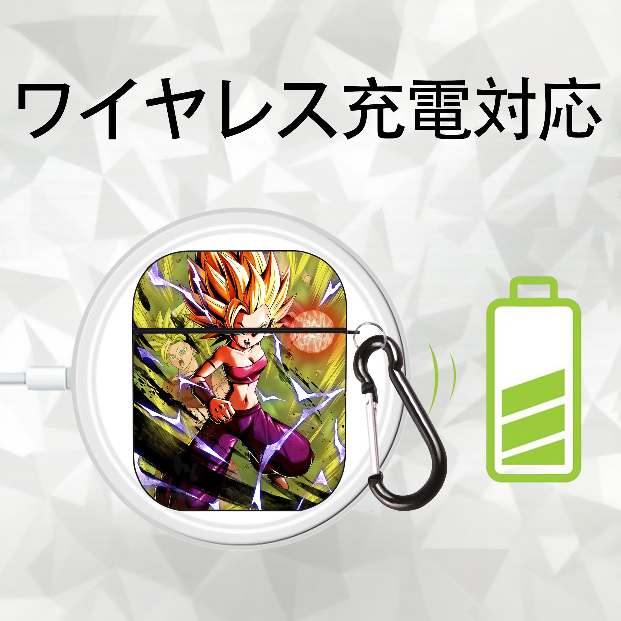 ドラゴンボール DRAGON BALL AirPods 第2世代保護ケース ハードシェル ブラック 耐衝撃・防指紋・カラビナ付き