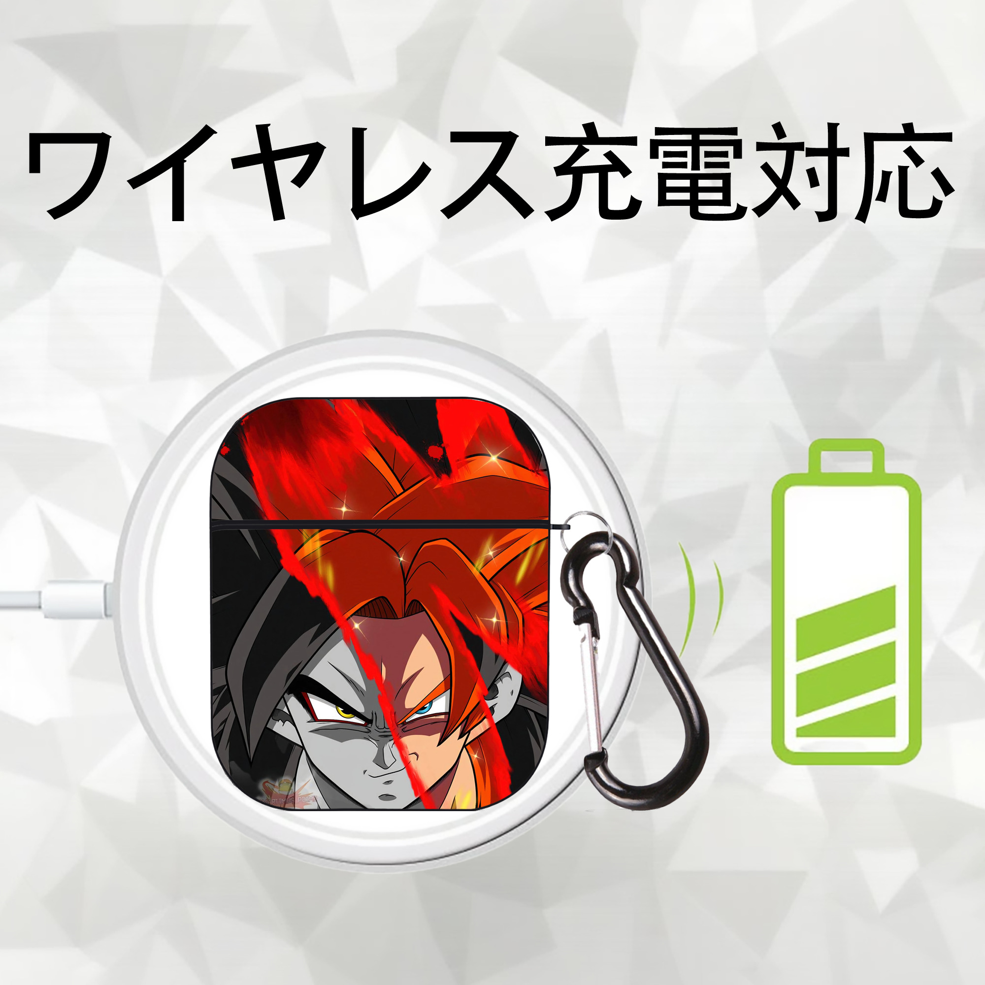 ドラゴンボール DRAGON BALL AirPods 第2世代保護ケース ハードシェル ブラック 耐衝撃・防指紋・カラビナ付き