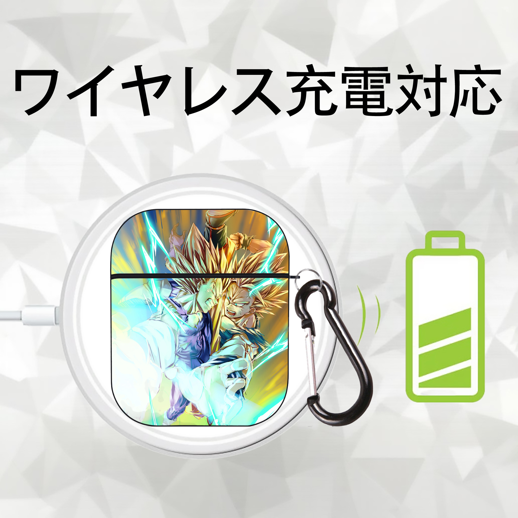 ドラゴンボール DRAGON BALL AirPods 第2世代保護ケース ハードシェル ブラック 耐衝撃・防指紋・カラビナ付き