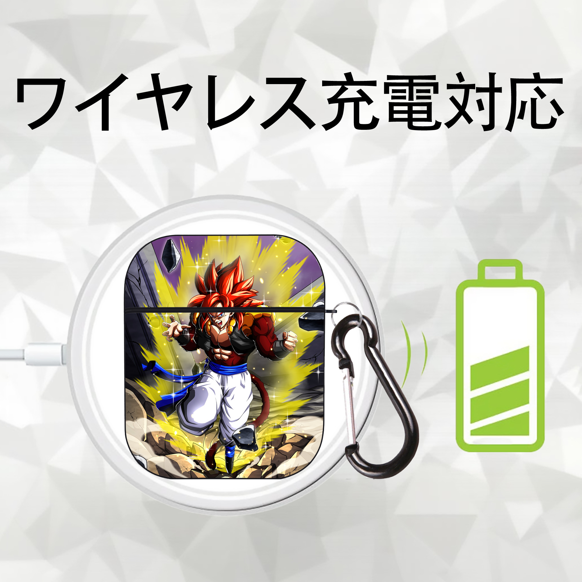 ドラゴンボール DRAGON BALL AirPods 第2世代保護ケース ハードシェル ブラック 耐衝撃・防指紋・カラビナ付き
