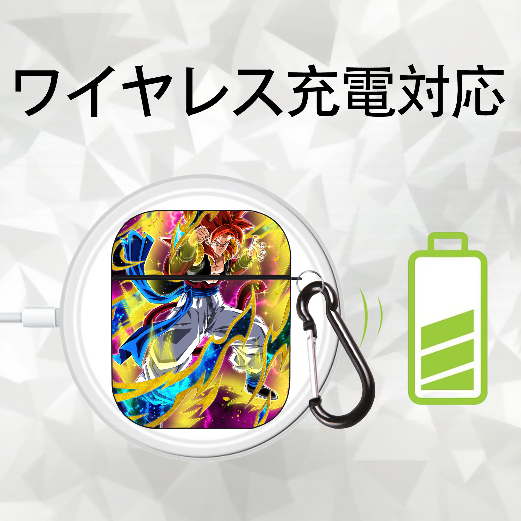 ドラゴンボール DRAGON BALL AirPods 第2世代保護ケース ハードシェル ブラック 耐衝撃・防指紋・カラビナ付き