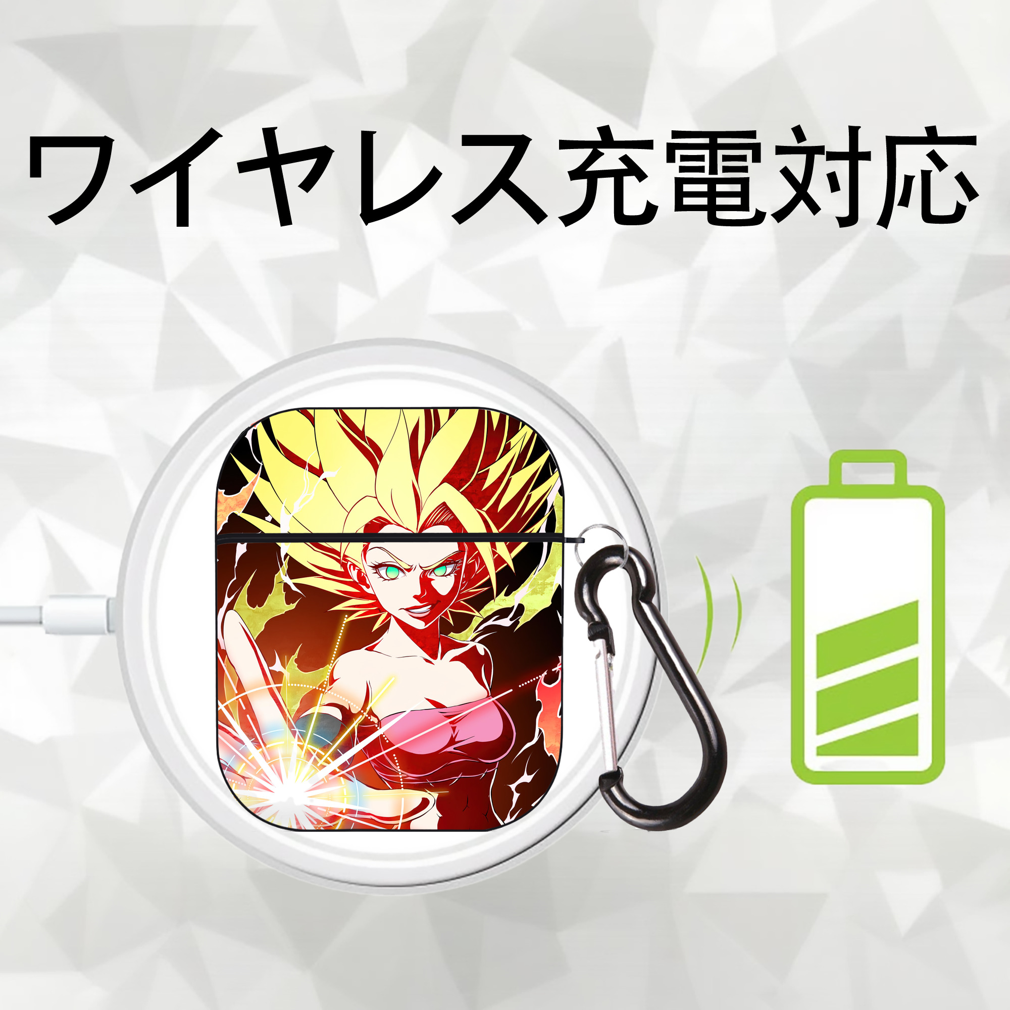 ドラゴンボール DRAGON BALL AirPods 第2世代保護ケース ハードシェル ブラック 耐衝撃・防指紋・カラビナ付き