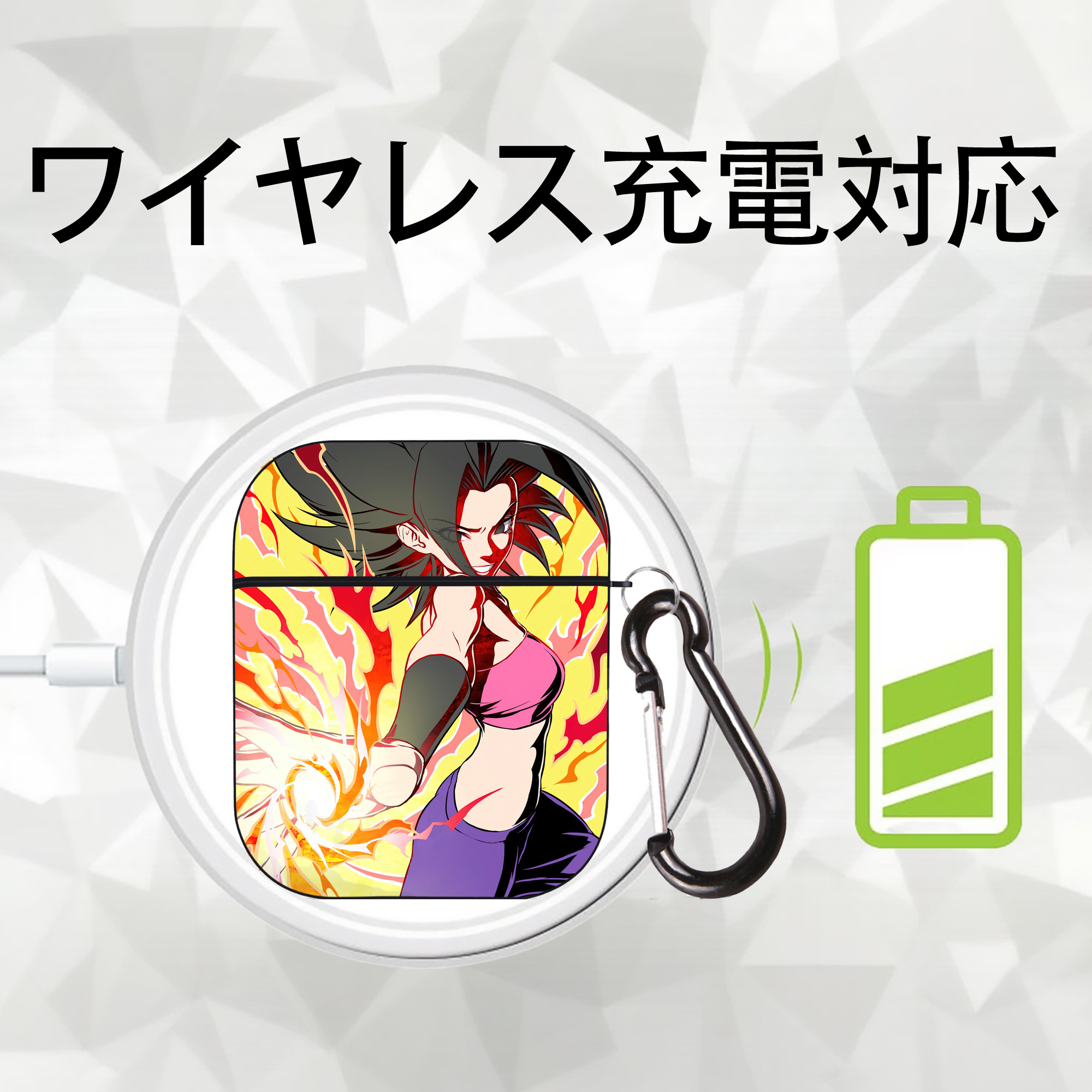 ドラゴンボール DRAGON BALL AirPods 第2世代保護ケース ハードシェル ブラック 耐衝撃・防指紋・カラビナ付き