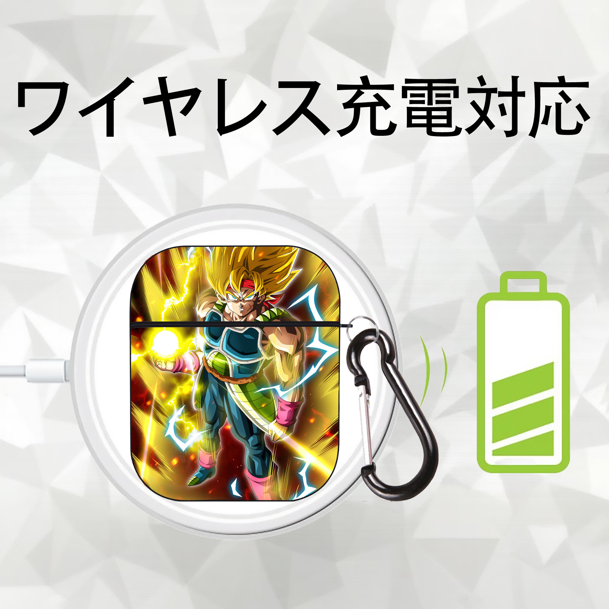 ドラゴンボール DRAGON BALL AirPods 第2世代保護ケース ハードシェル ブラック 耐衝撃・防指紋・カラビナ付き