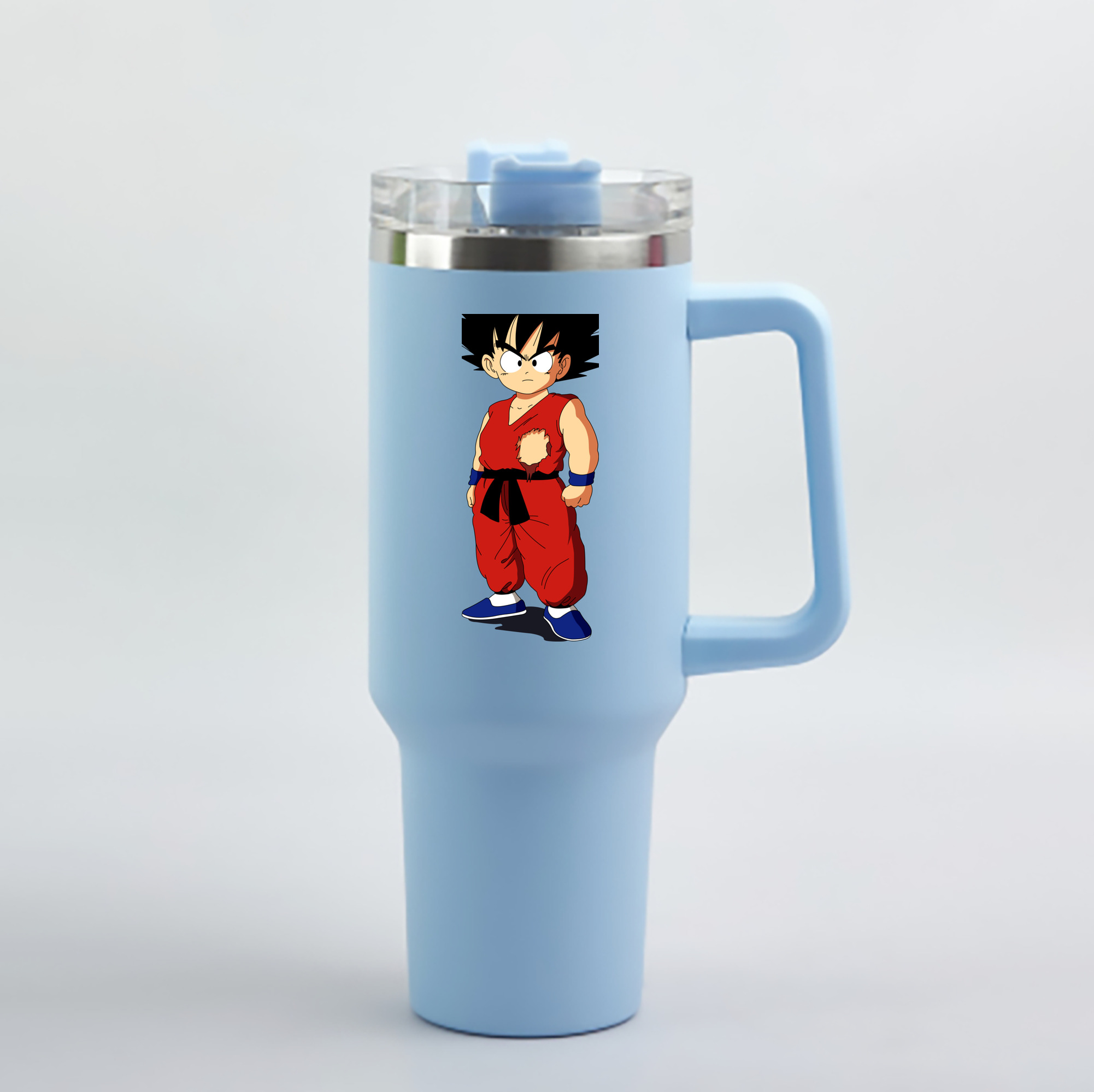 （画像用） ドラゴンボール 孫悟空（そん ごくう）Son Goku カカロット DRAGON BALL Kakarotto 1200mL車用タンブラー - クリスタルステッカー（プラスチックストロー付き）
