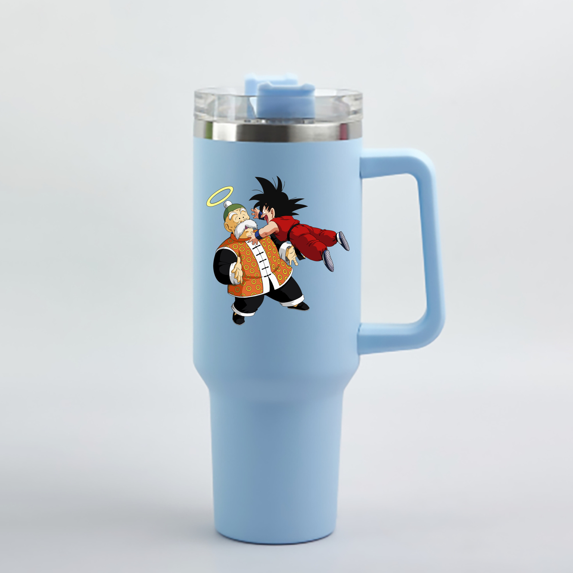 （画像用） ドラゴンボール 孫悟空（そん ごくう）Son Goku カカロット DRAGON BALL Kakarotto 1200mL車用タンブラー - クリスタルステッカー（プラスチックストロー付き）