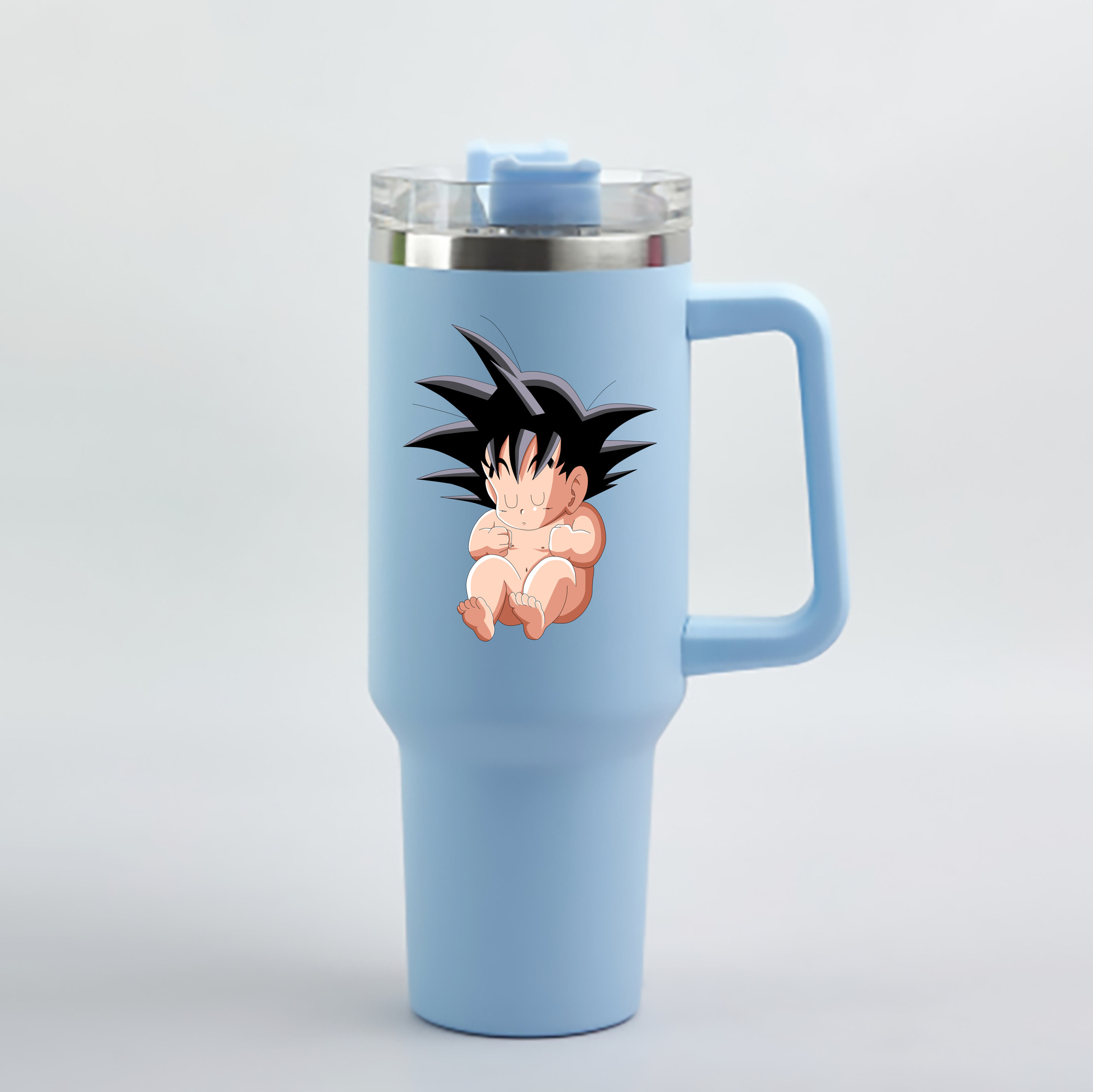 （画像用） ドラゴンボール 孫悟空（そん ごくう）Son Goku カカロット DRAGON BALL Kakarotto 1200mL車用タンブラー - クリスタルステッカー（プラスチックストロー付き）