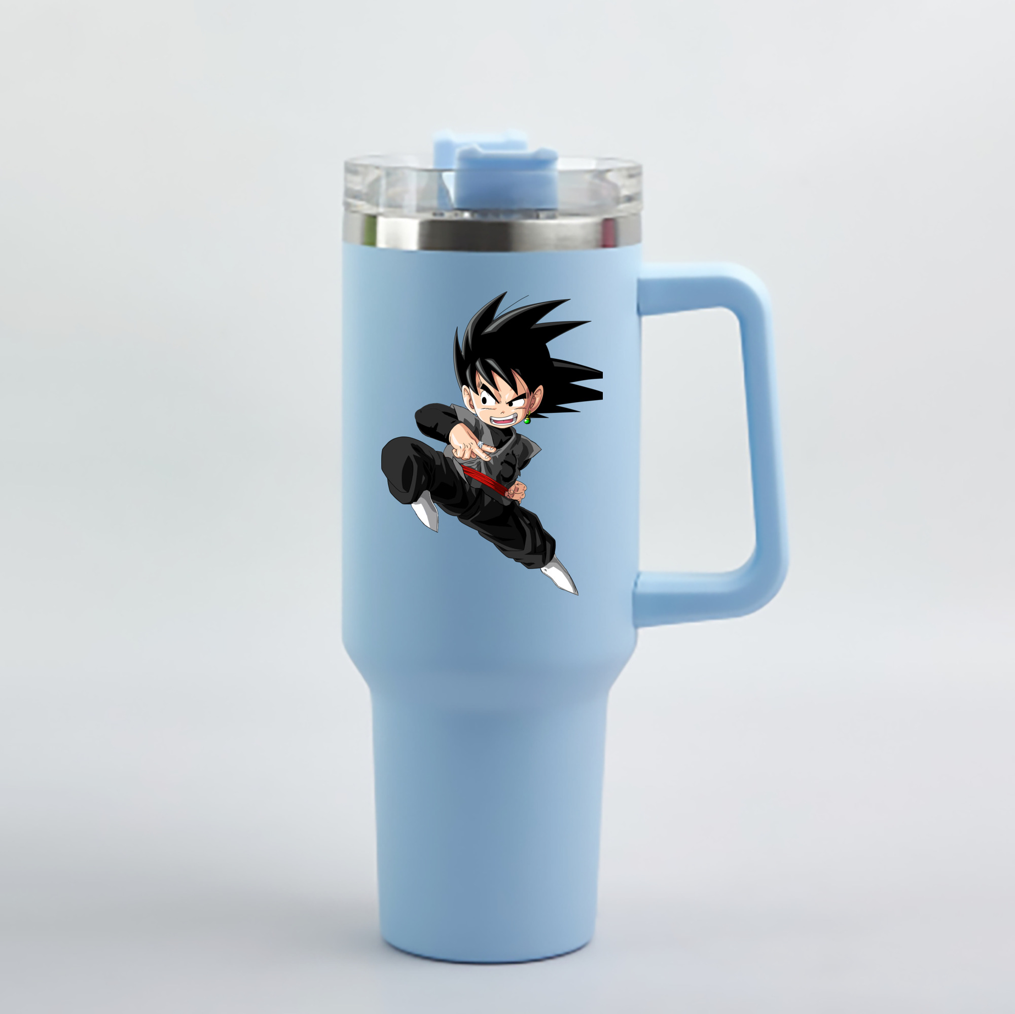 （画像用） ドラゴンボール 孫悟空（そん ごくう）Son Goku カカロット DRAGON BALL Kakarotto 1200mL車用タンブラー - クリスタルステッカー（プラスチックストロー付き）