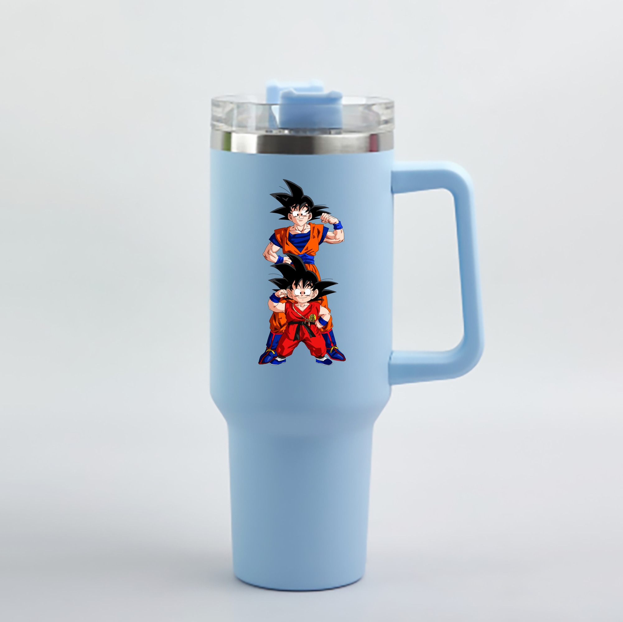 （画像用） ドラゴンボール 孫悟空（そん ごくう）Son Goku カカロット DRAGON BALL Kakarotto 1200mL車用タンブラー - クリスタルステッカー（プラスチックストロー付き）