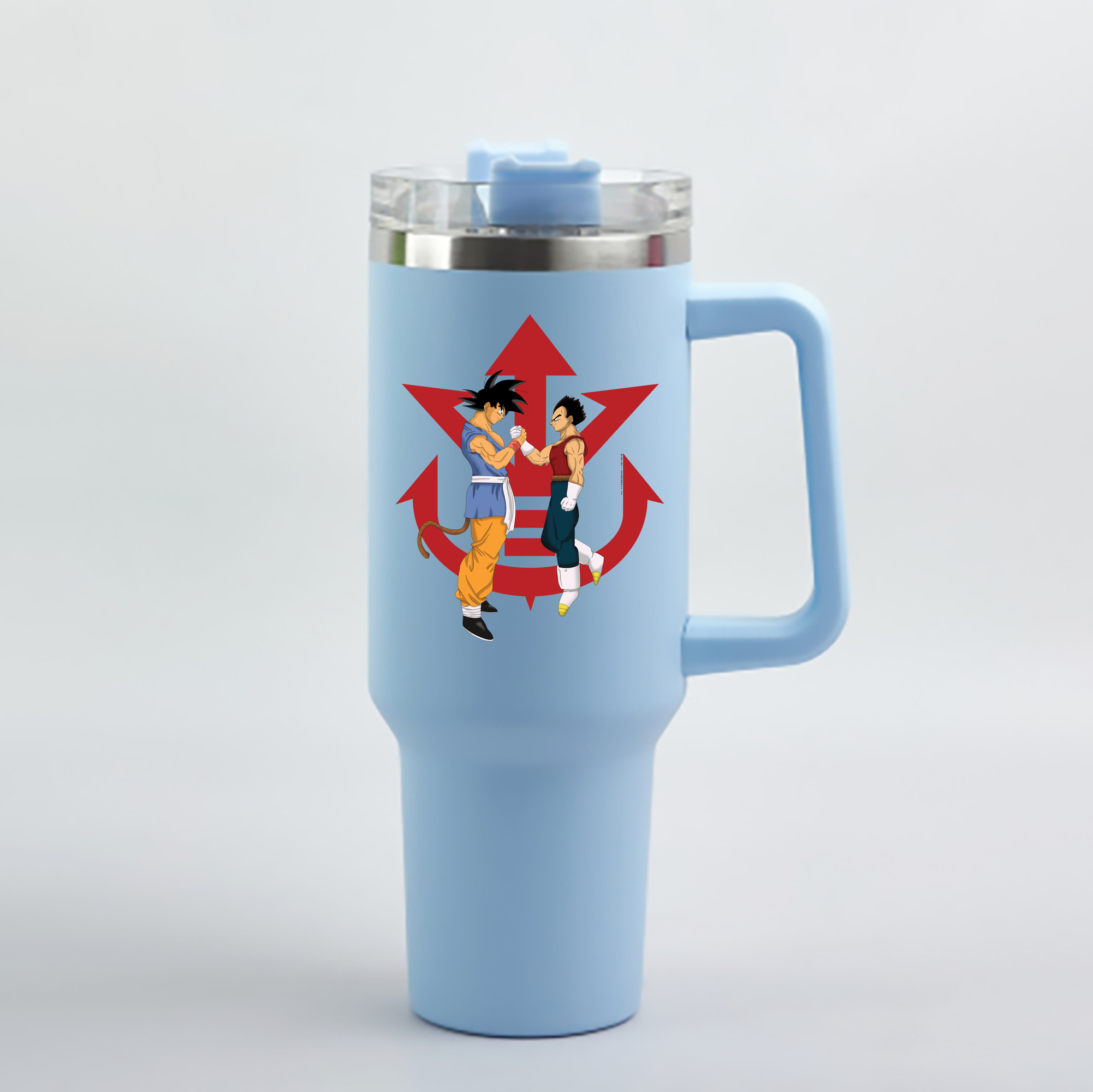 （画像用） ドラゴンボール 孫悟空（そん ごくう）Son Goku カカロット DRAGON BALL Kakarotto 1200mL車用タンブラー - クリスタルステッカー（プラスチックストロー付き）