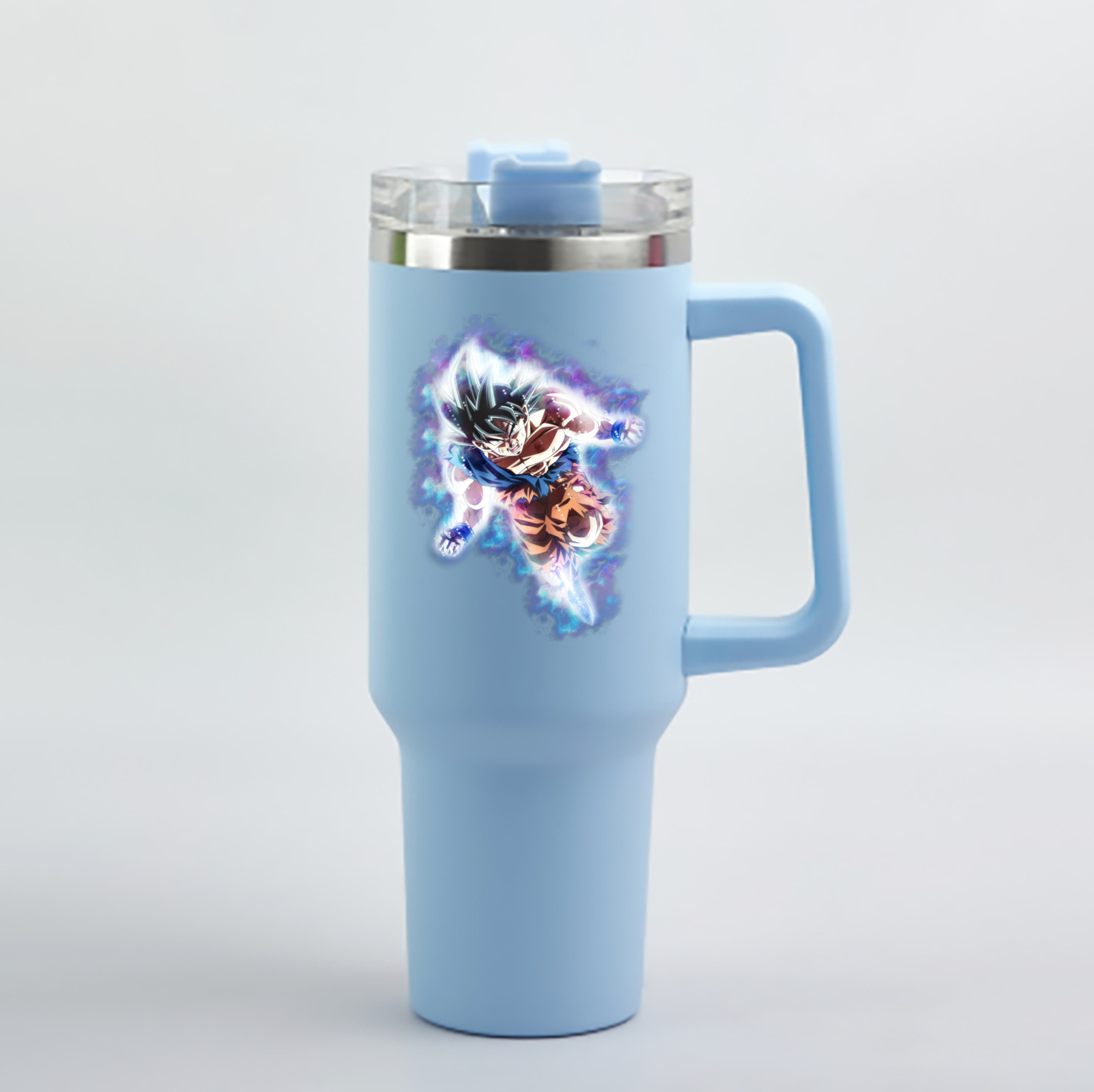 （画像用） ドラゴンボール 孫悟空（そん ごくう）Son Goku カカロット DRAGON BALL Kakarotto 1200mL車用タンブラー - クリスタルステッカー（プラスチックストロー付き）