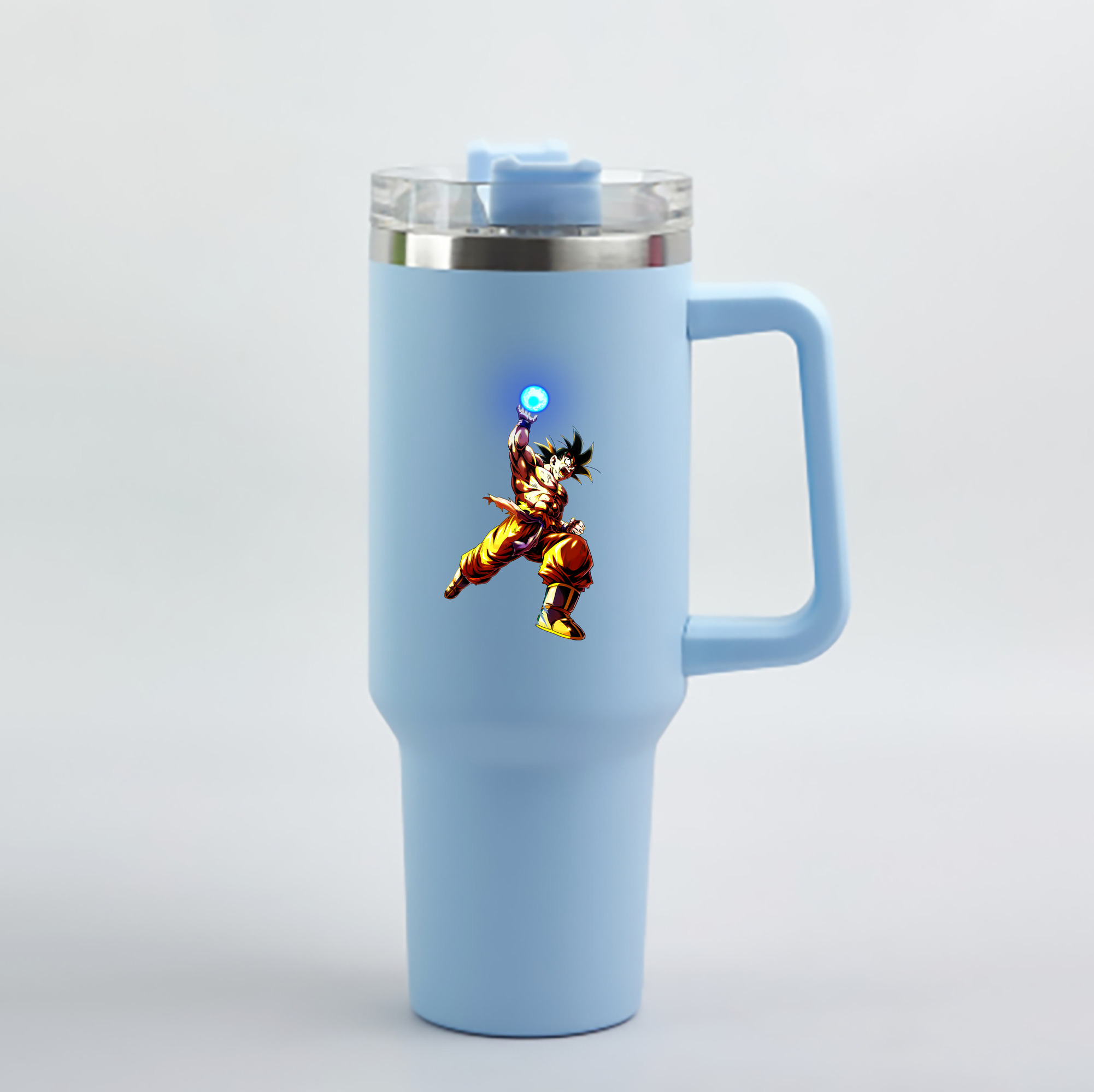 （画像用） ドラゴンボール 孫悟空（そん ごくう）Son Goku カカロット DRAGON BALL Kakarotto 1200mL車用タンブラー - クリスタルステッカー（プラスチックストロー付き）