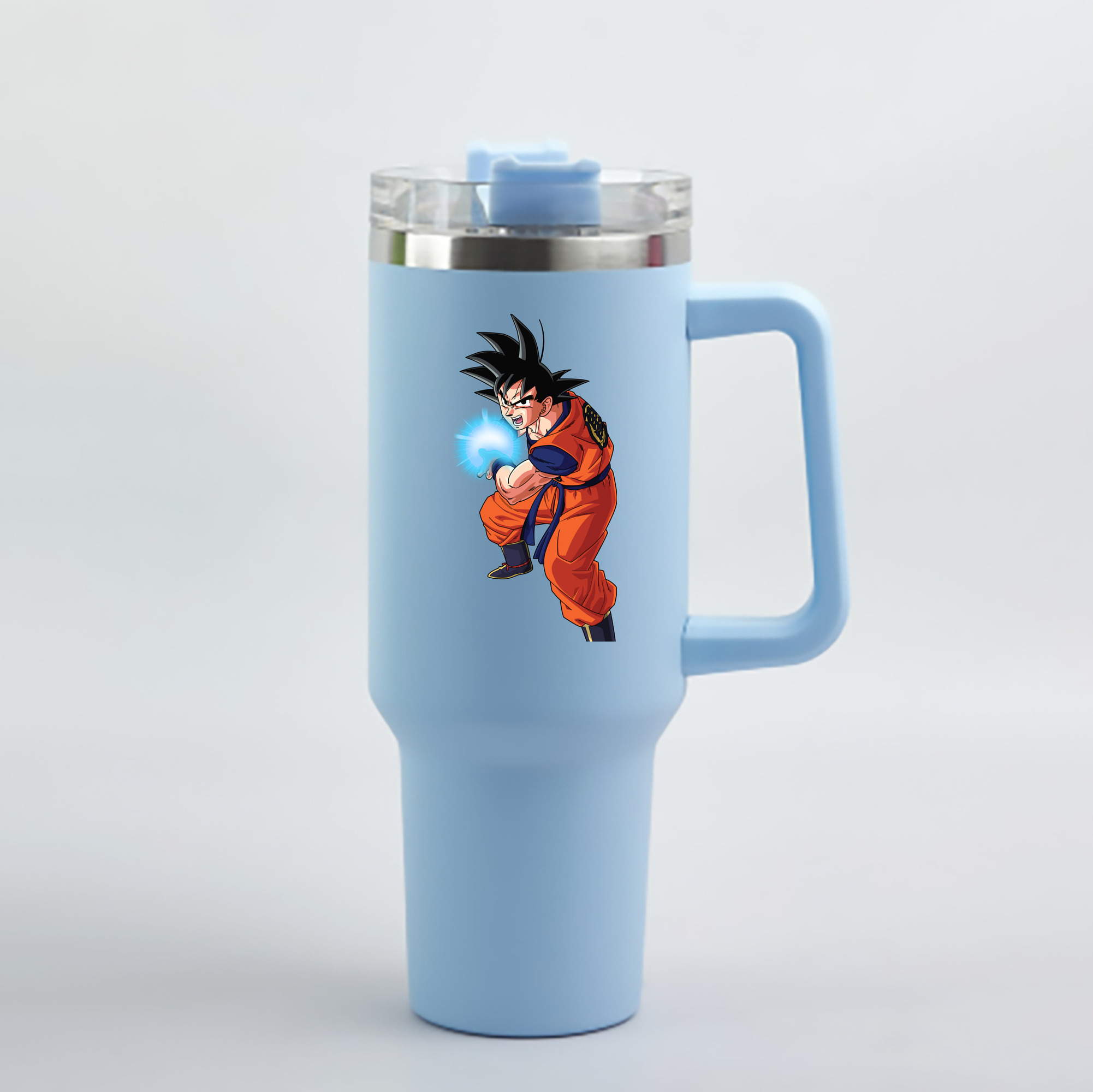 （画像用） ドラゴンボール 孫悟空（そん ごくう）Son Goku カカロット DRAGON BALL Kakarotto 1200mL車用タンブラー - クリスタルステッカー（プラスチックストロー付き）