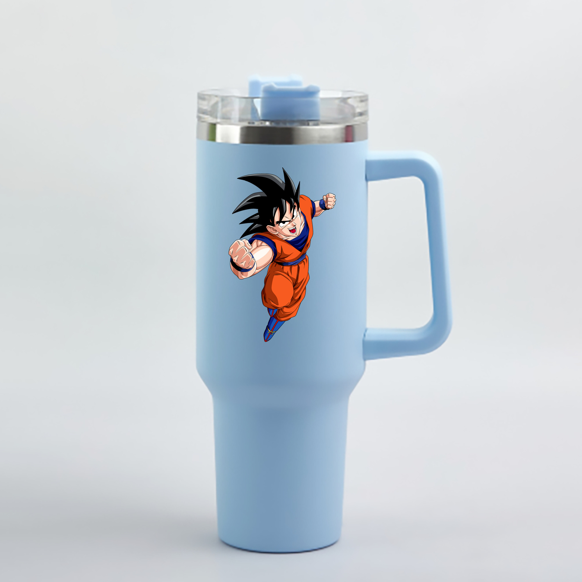 （画像用） ドラゴンボール 孫悟空（そん ごくう）Son Goku カカロット DRAGON BALL Kakarotto 1200mL車用タンブラー - クリスタルステッカー（プラスチックストロー付き）