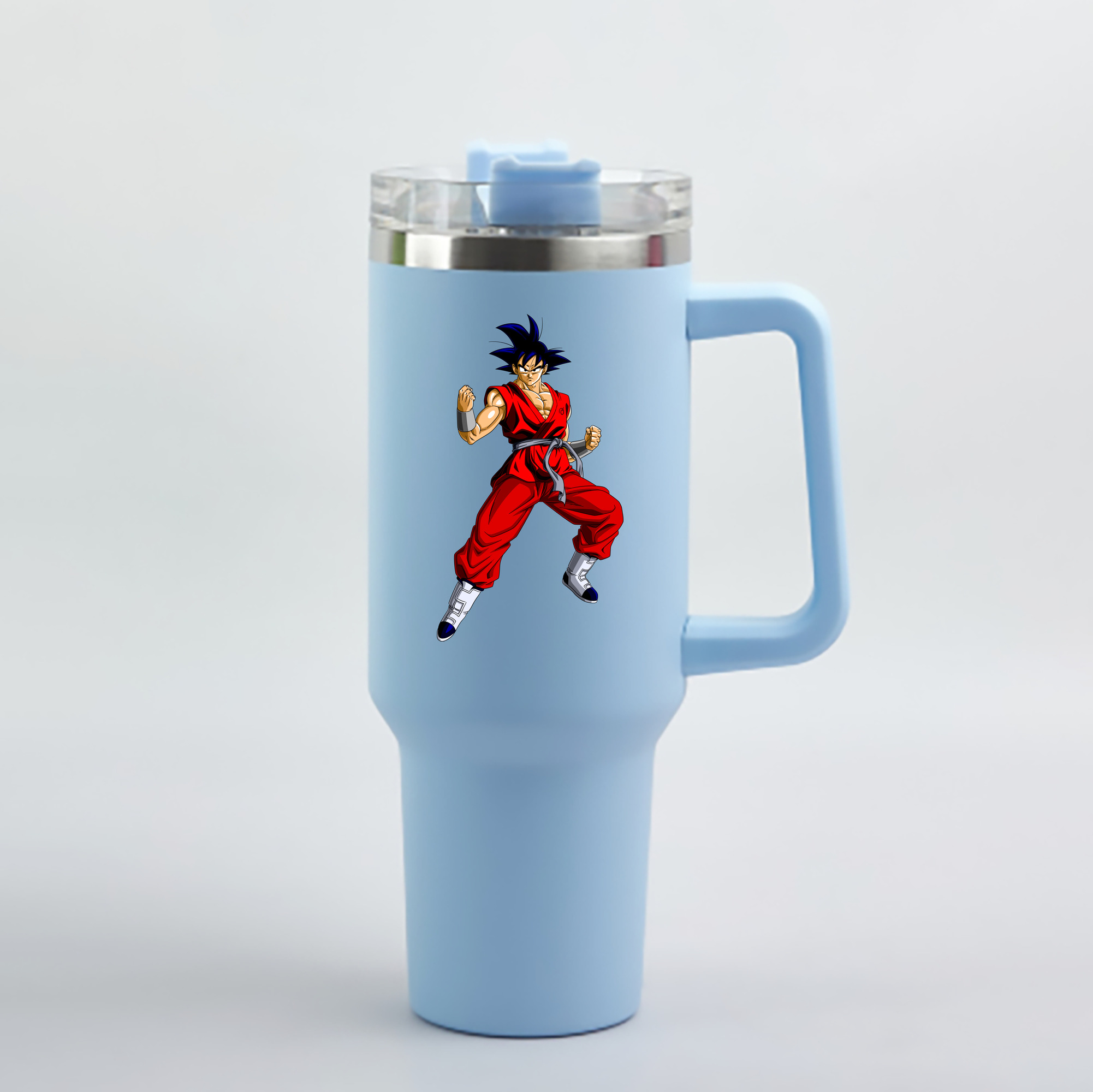 （画像用） ドラゴンボール 孫悟空（そん ごくう）Son Goku カカロット DRAGON BALL Kakarotto 1200mL車用タンブラー - クリスタルステッカー（プラスチックストロー付き）