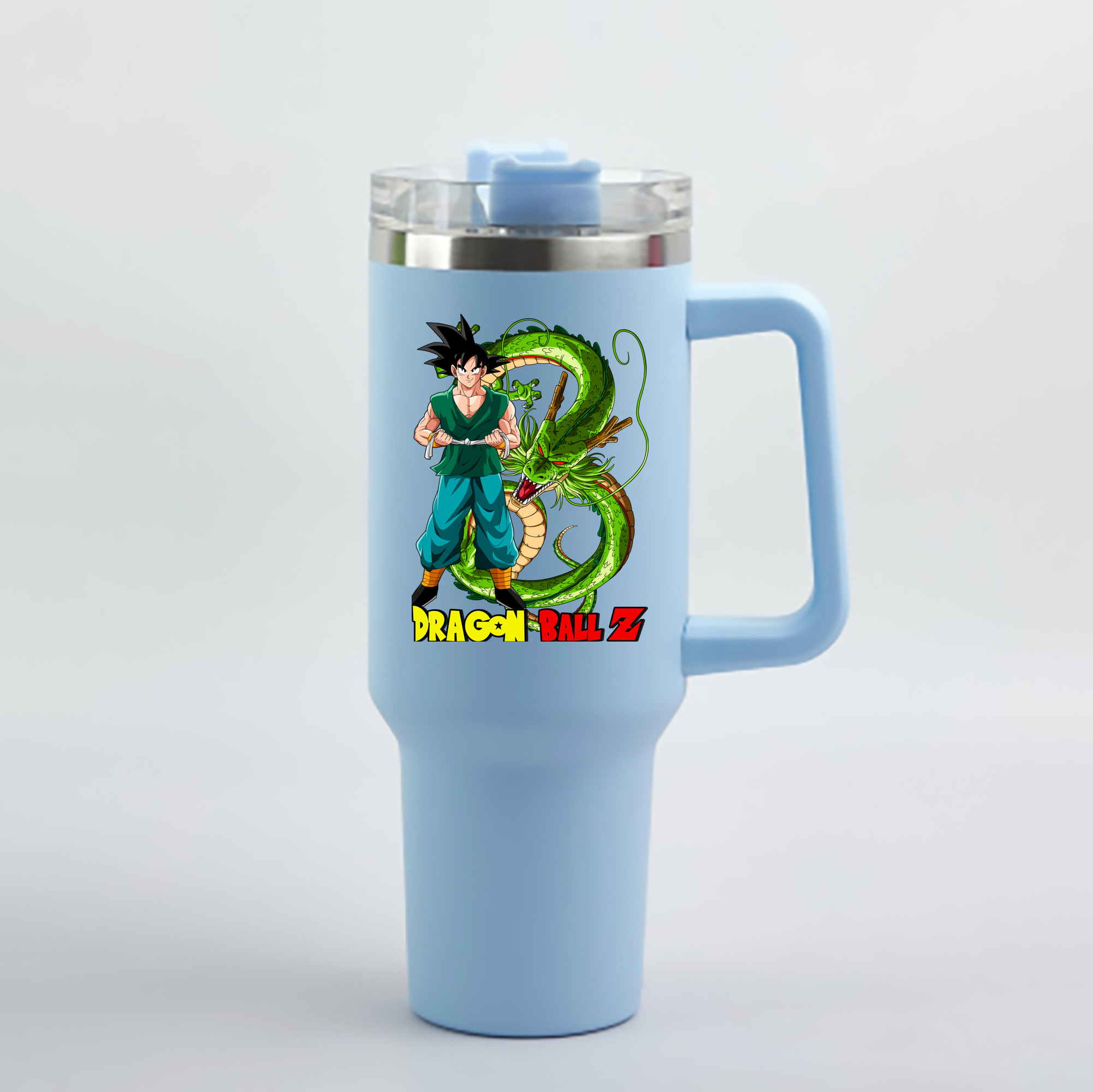 （画像用） ドラゴンボール 孫悟空（そん ごくう）Son Goku カカロット DRAGON BALL Kakarotto 1200mL車用タンブラー - クリスタルステッカー（プラスチックストロー付き）
