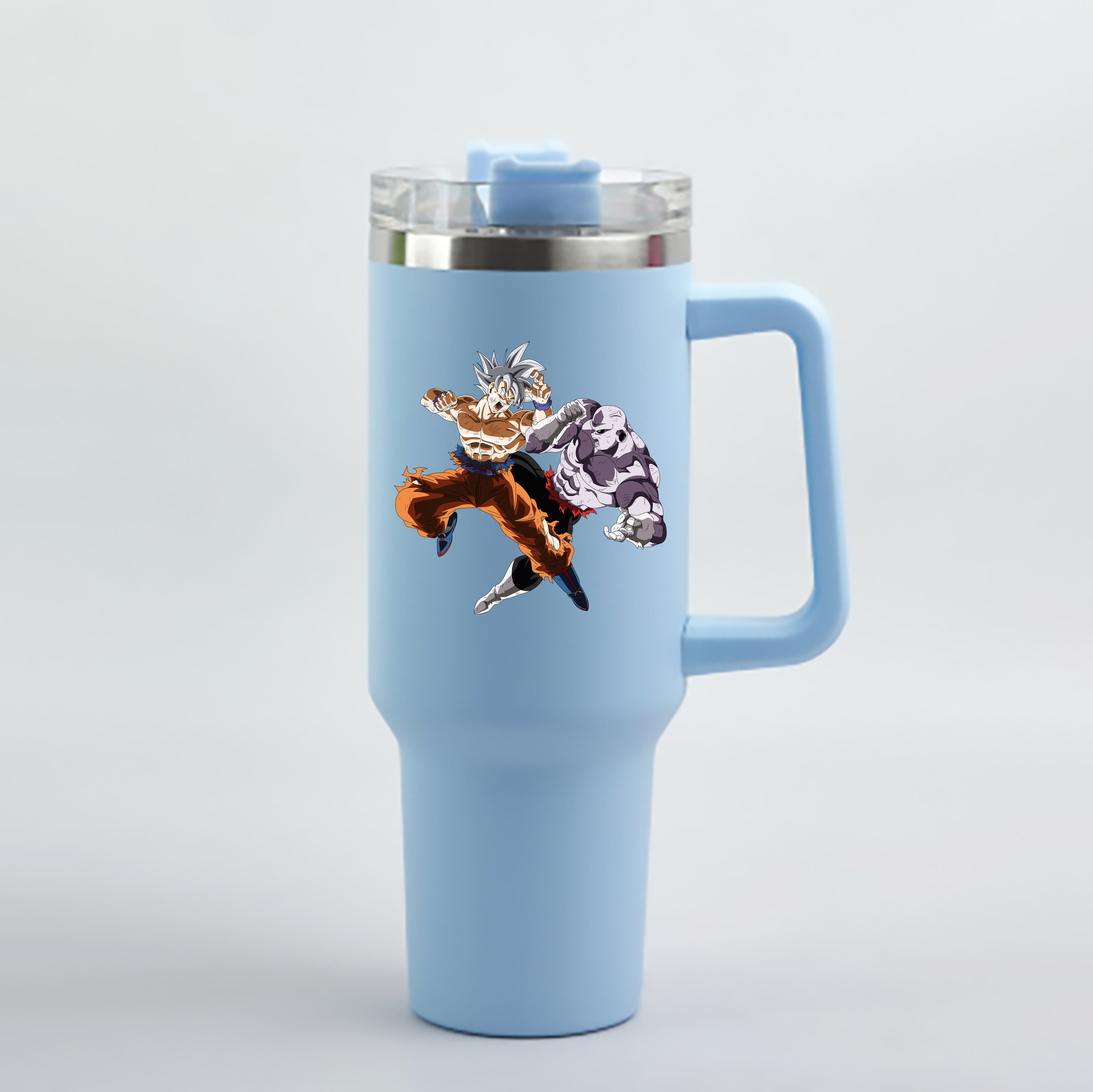 （画像用） ドラゴンボール 孫悟空（そん ごくう）Son Goku カカロット DRAGON BALL Kakarotto 1200mL車用タンブラー - クリスタルステッカー（プラスチックストロー付き）