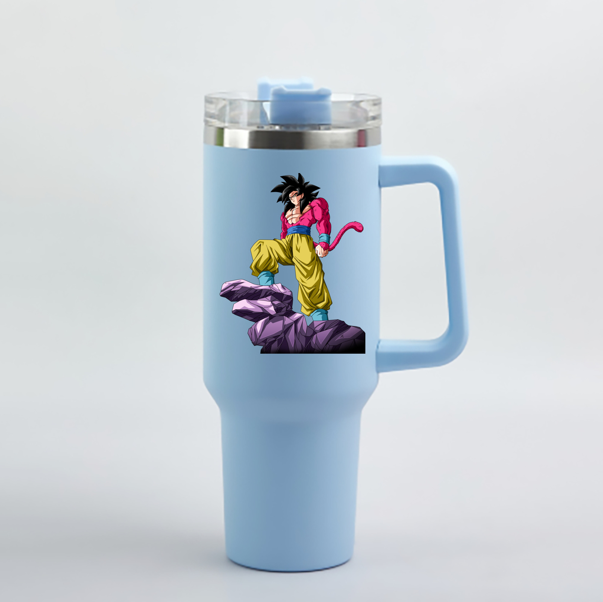 （画像用） ドラゴンボール 孫悟空（そん ごくう）Son Goku カカロット DRAGON BALL Kakarotto 1200mL車用タンブラー - クリスタルステッカー（プラスチックストロー付き）