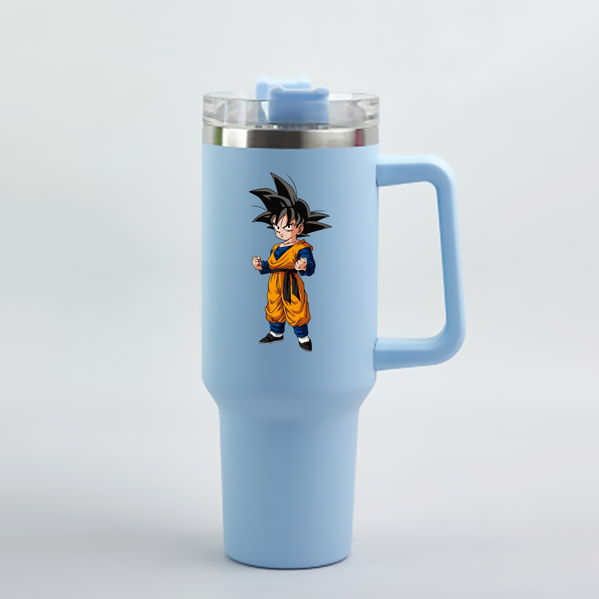 （画像用） ドラゴンボール 孫悟空（そん ごくう）Son Goku カカロット DRAGON BALL Kakarotto 1200mL車用タンブラー - クリスタルステッカー（プラスチックストロー付き）