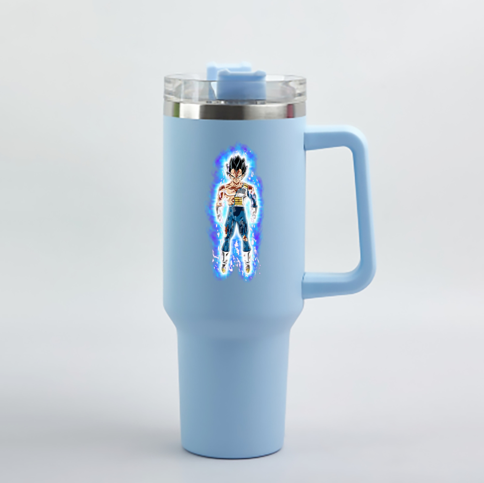 （画像用） ドラゴンボール ベジータ四世（Bejīta Yonsei）DRAGON BALL Vegeta IV 1200mL車用タンブラー - クリスタルステッカー（プラスチックストロー付き）