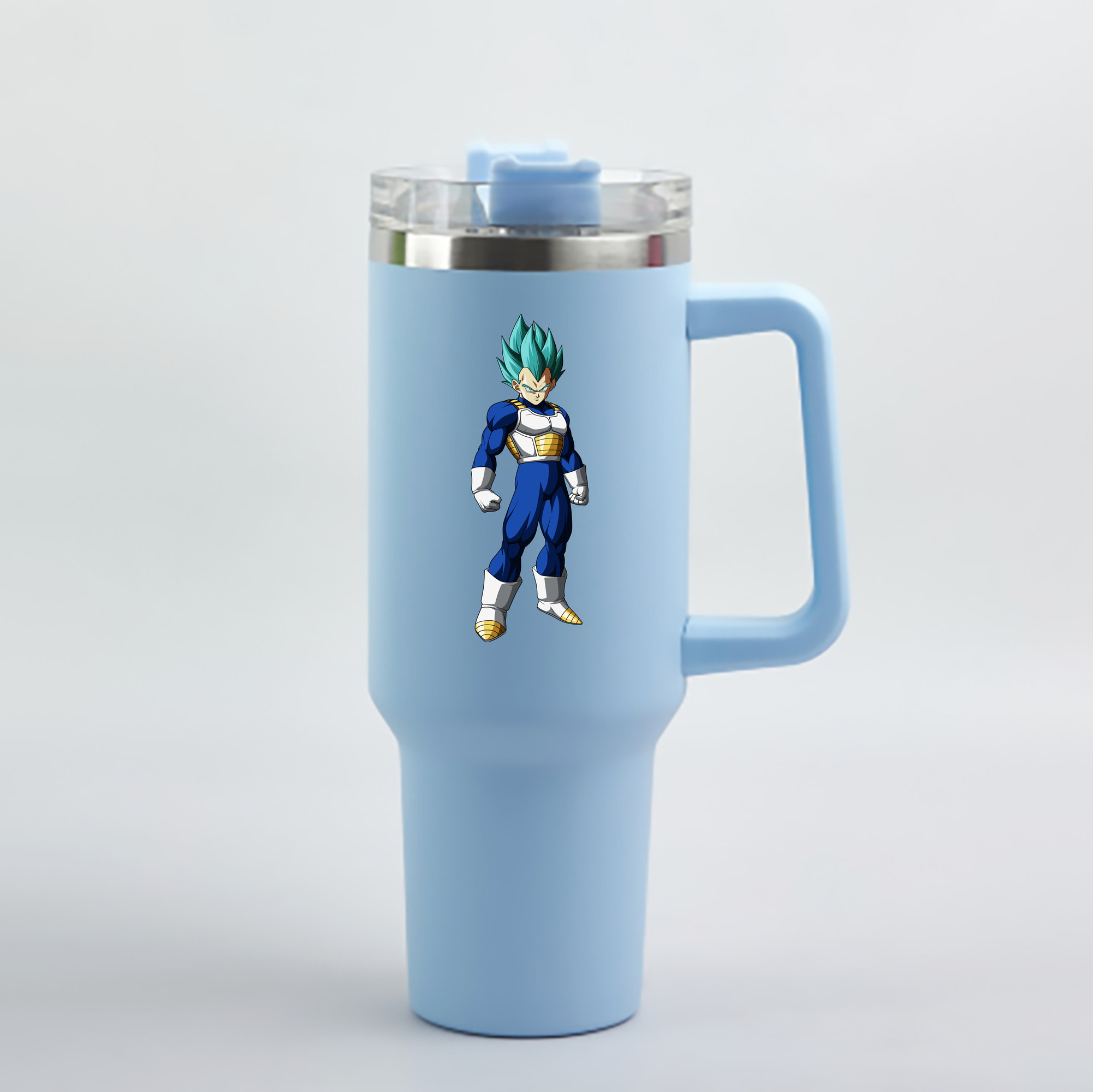 （画像用） ドラゴンボール ベジータ四世（Bejīta Yonsei）DRAGON BALL Vegeta IV 1200mL車用タンブラー - クリスタルステッカー（プラスチックストロー付き）
