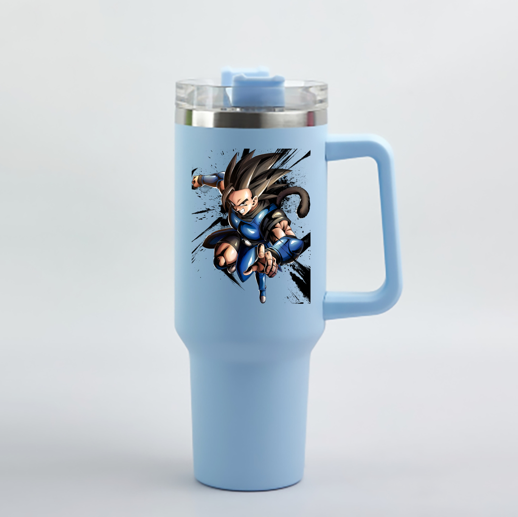 （画像用） ドラゴンボール ベジータ四世（Bejīta Yonsei）DRAGON BALL Vegeta IV 1200mL車用タンブラー - クリスタルステッカー（プラスチックストロー付き）