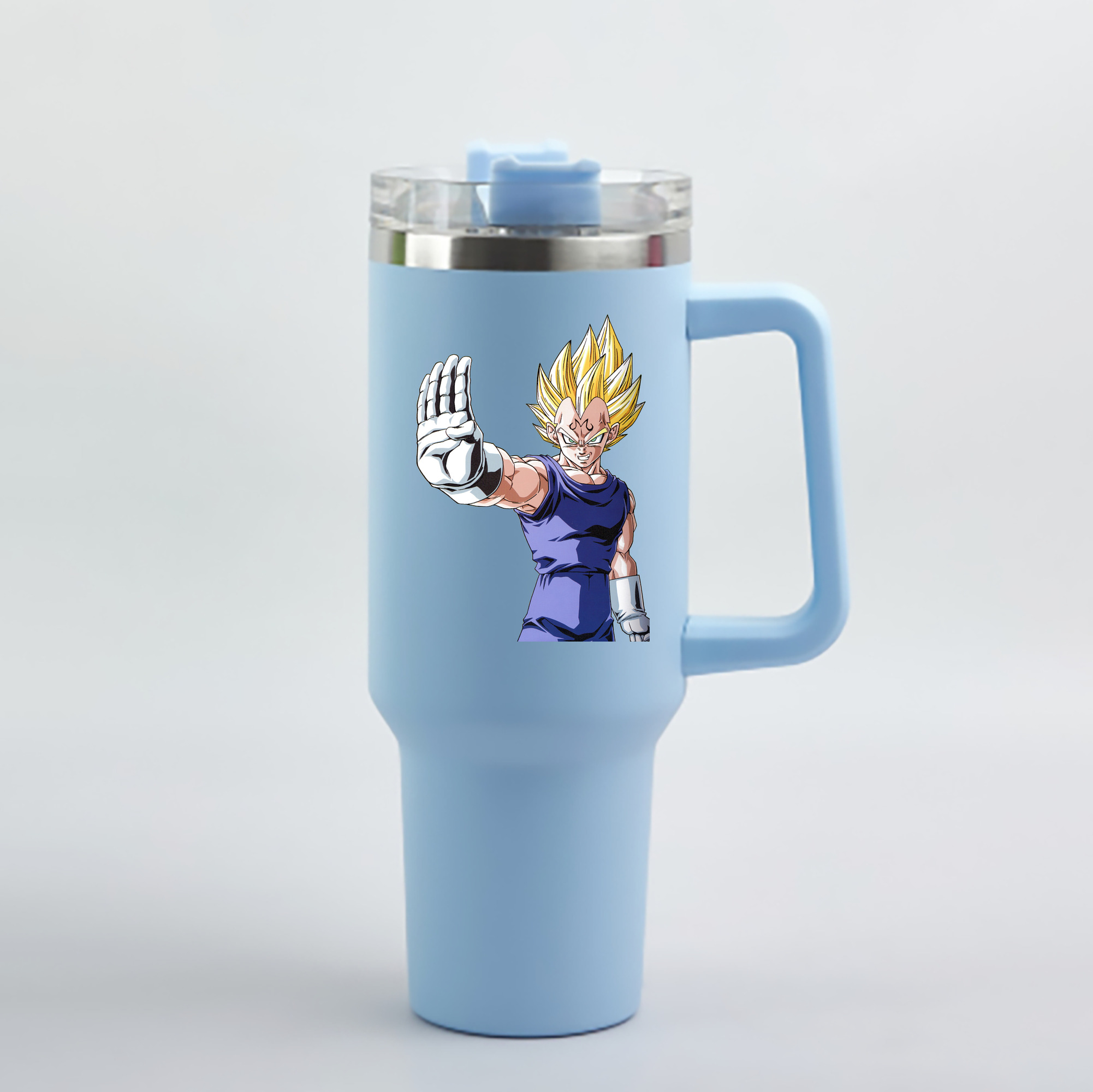 （画像用） ドラゴンボール ベジータ四世（Bejīta Yonsei）DRAGON BALL Vegeta IV 1200mL車用タンブラー - クリスタルステッカー（プラスチックストロー付き）