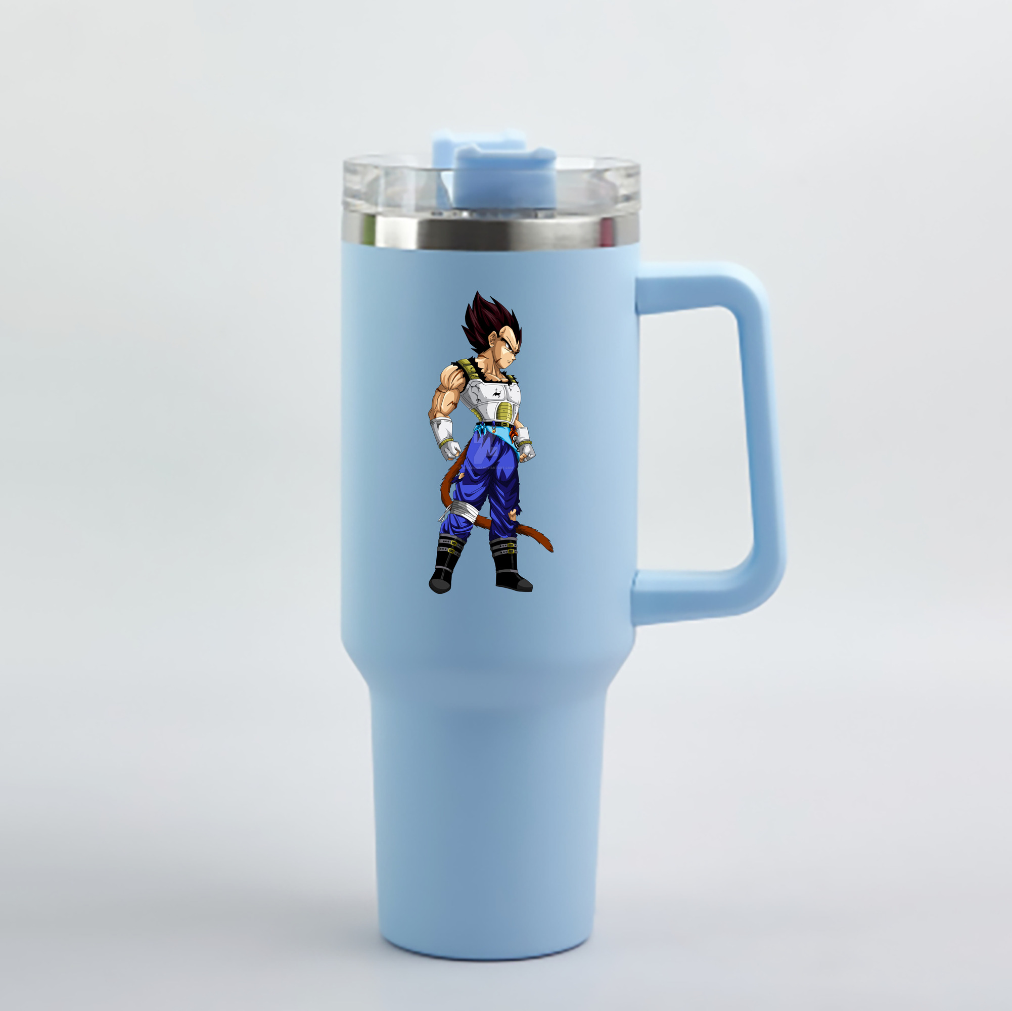 （画像用） ドラゴンボール ベジータ四世（Bejīta Yonsei）DRAGON BALL Vegeta IV 1200mL車用タンブラー - クリスタルステッカー（プラスチックストロー付き）