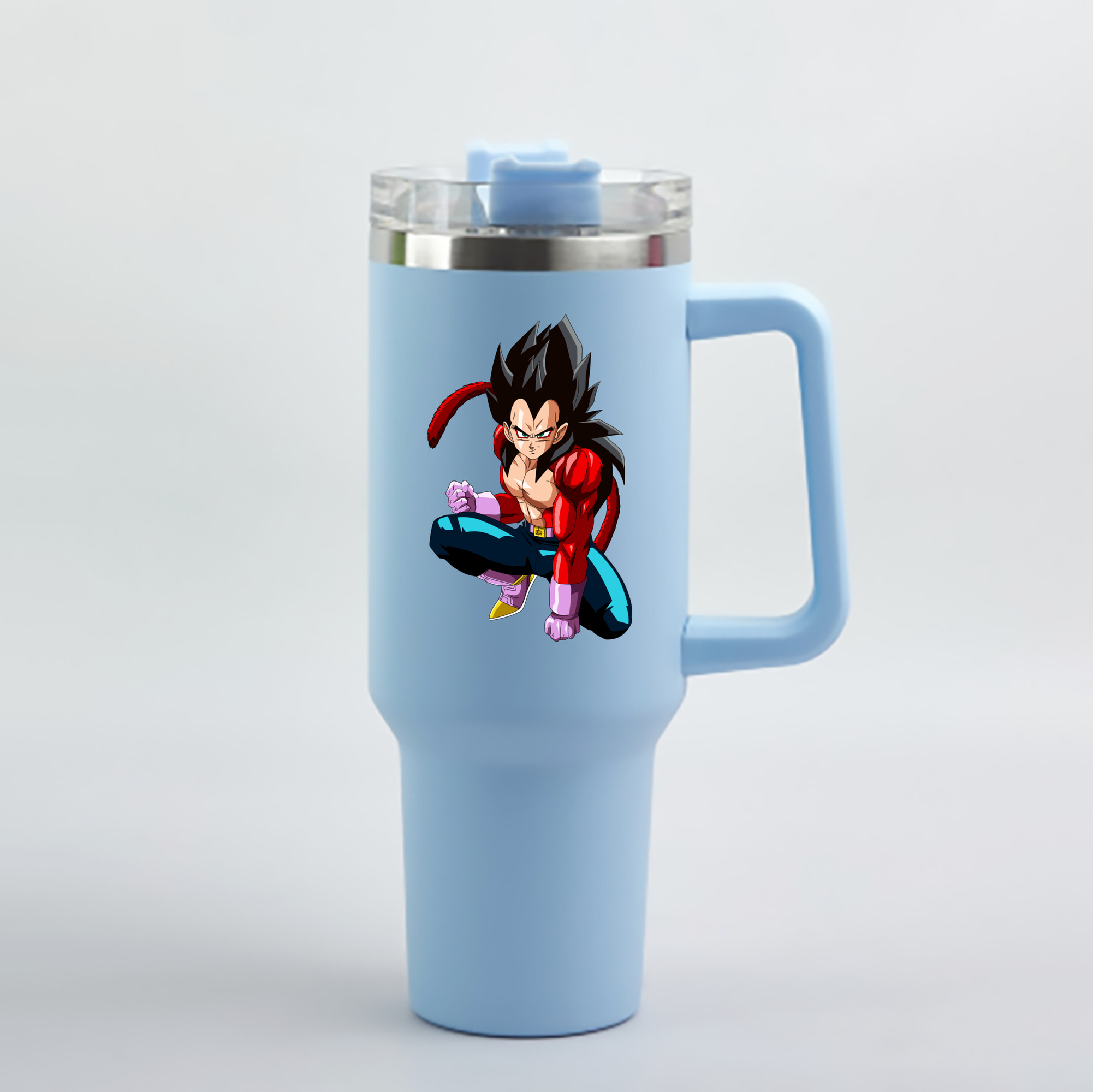 （画像用） ドラゴンボール ベジータ四世（Bejīta Yonsei）DRAGON BALL Vegeta IV 1200mL車用タンブラー - クリスタルステッカー（プラスチックストロー付き）