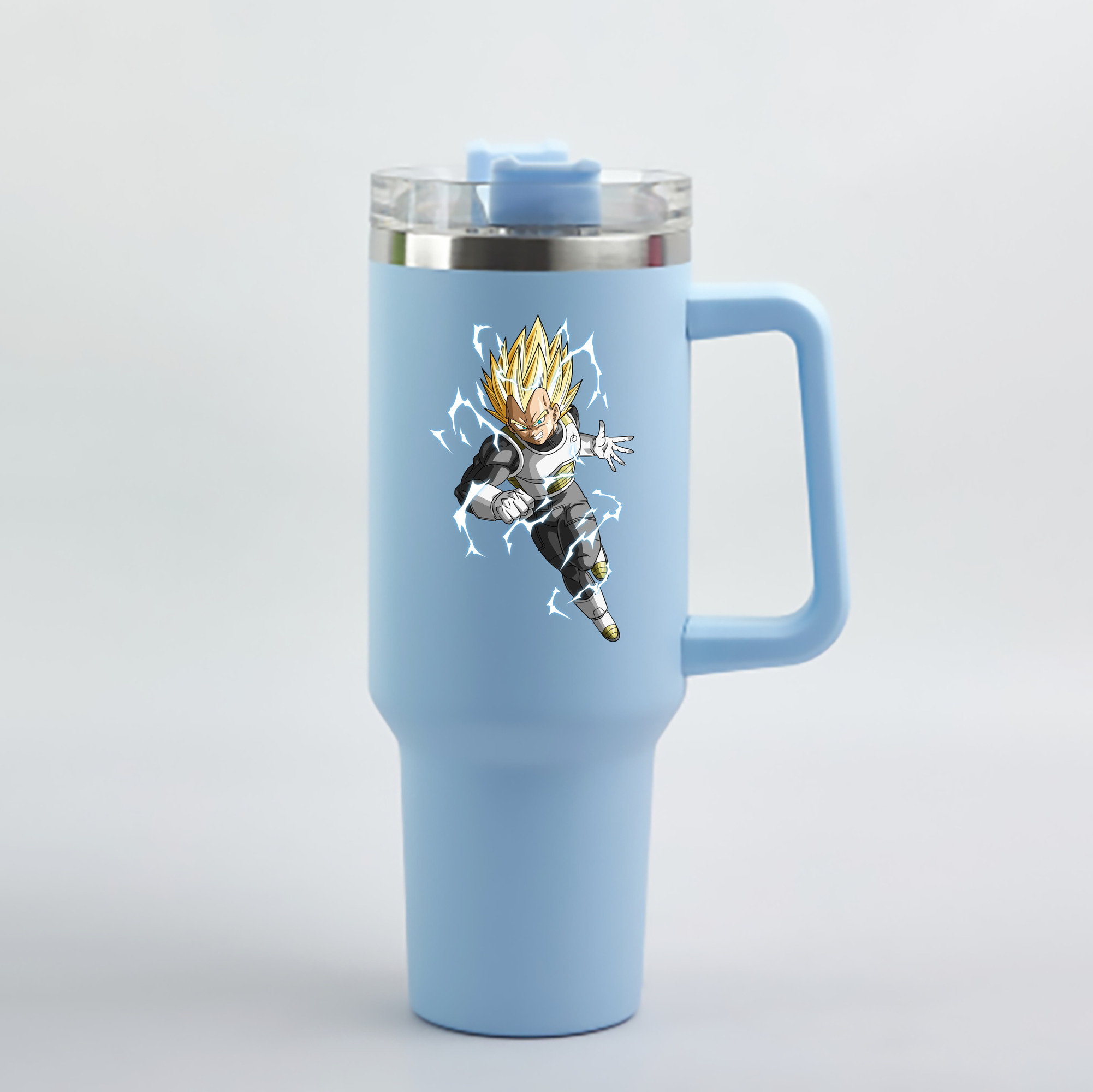 （画像用） ドラゴンボール ベジータ四世（Bejīta Yonsei）DRAGON BALL Vegeta IV 1200mL車用タンブラー - クリスタルステッカー（プラスチックストロー付き）