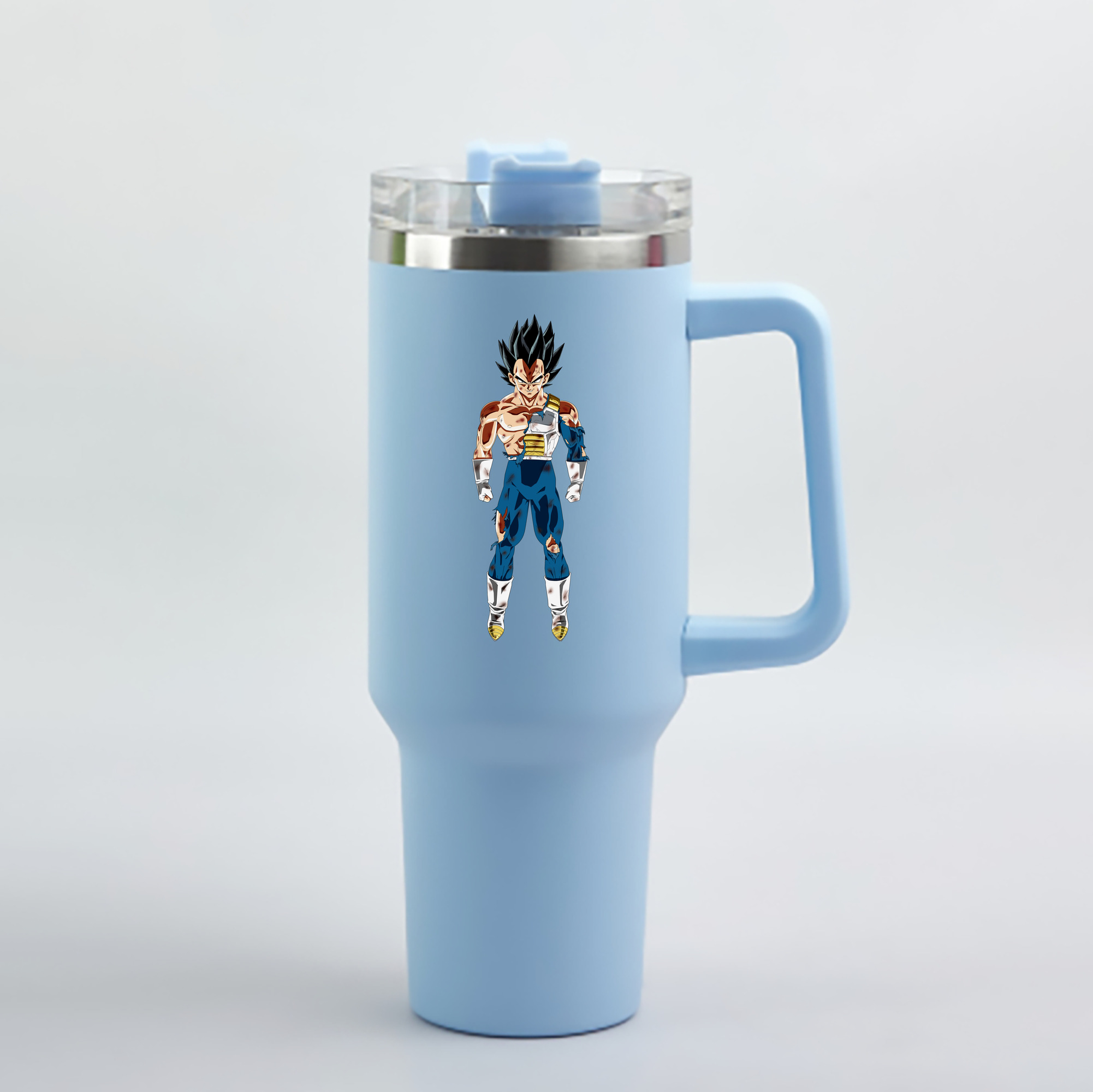 （画像用） ドラゴンボール ベジータ四世（Bejīta Yonsei）DRAGON BALL Vegeta IV 1200mL車用タンブラー - クリスタルステッカー（プラスチックストロー付き）