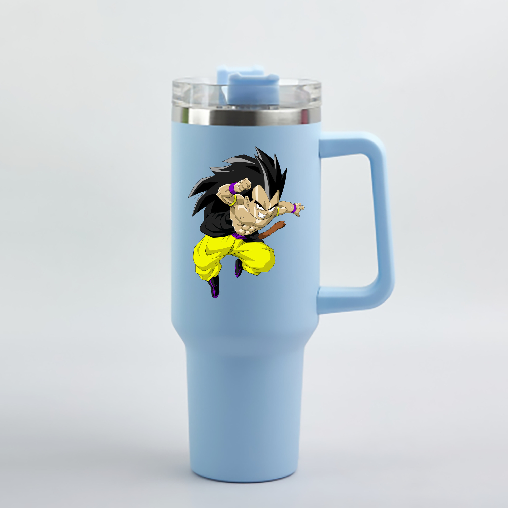 （画像用） ドラゴンボール ベジータ四世（Bejīta Yonsei）DRAGON BALL Vegeta IV 1200mL車用タンブラー - クリスタルステッカー（プラスチックストロー付き）