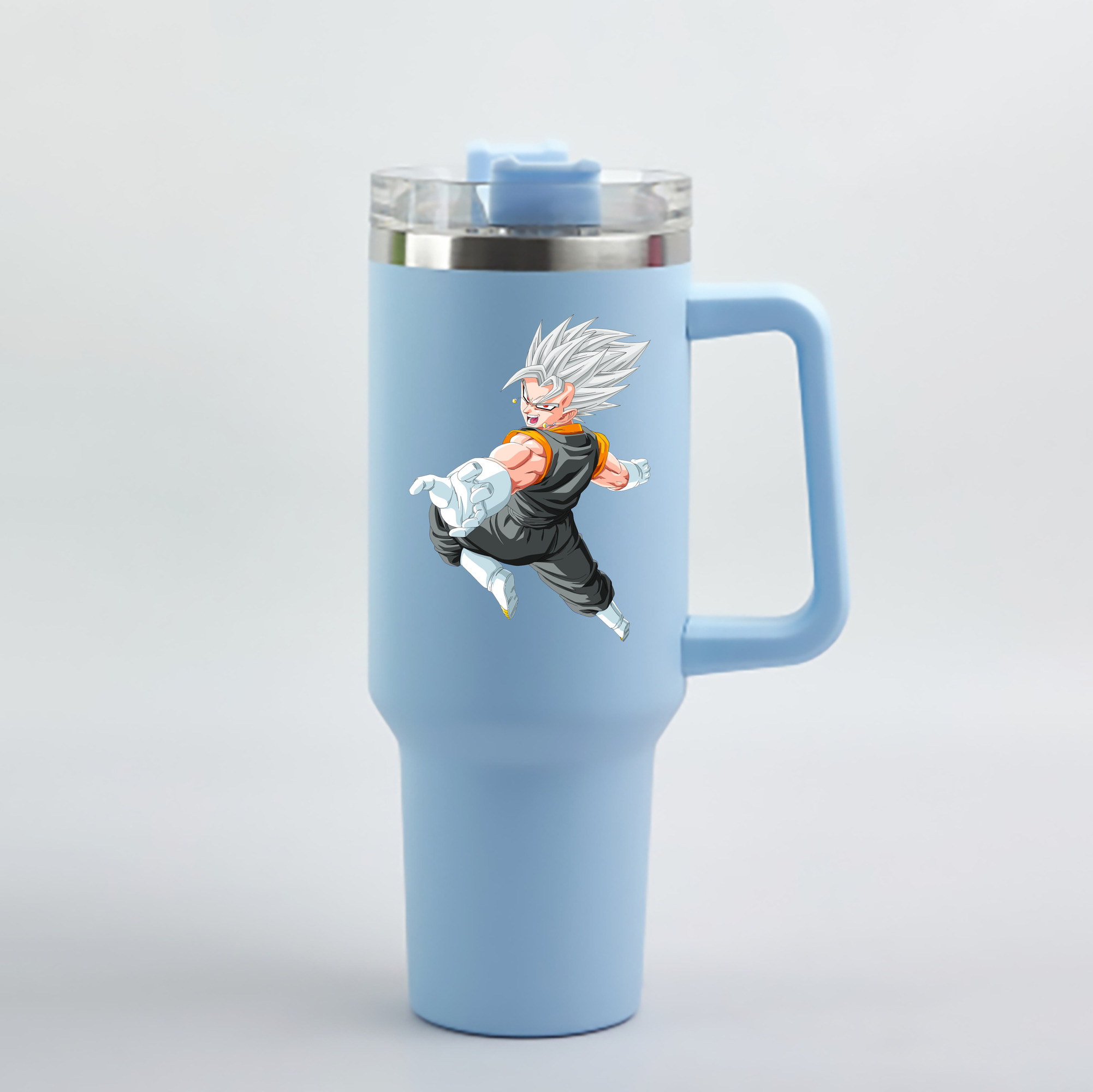 （画像用） ドラゴンボール ベジータ四世（Bejīta Yonsei）DRAGON BALL Vegeta IV 1200mL車用タンブラー - クリスタルステッカー（プラスチックストロー付き）